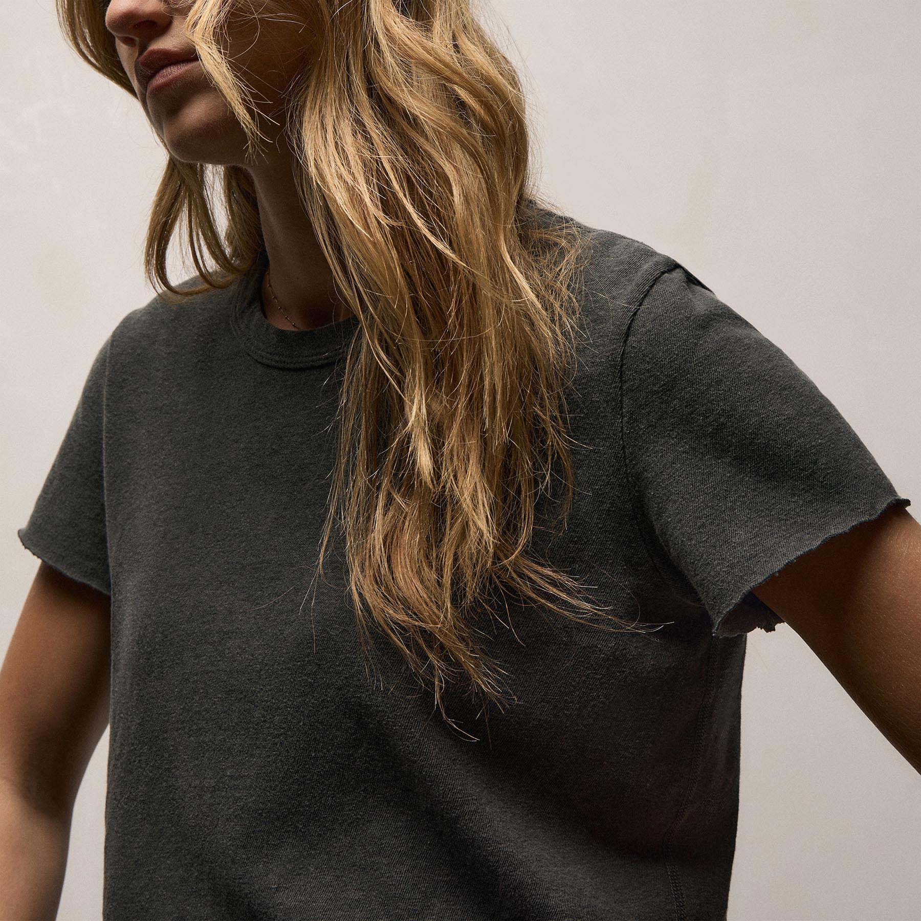 Slub Jersey Shrunken Tee - Hemlock Pigment
