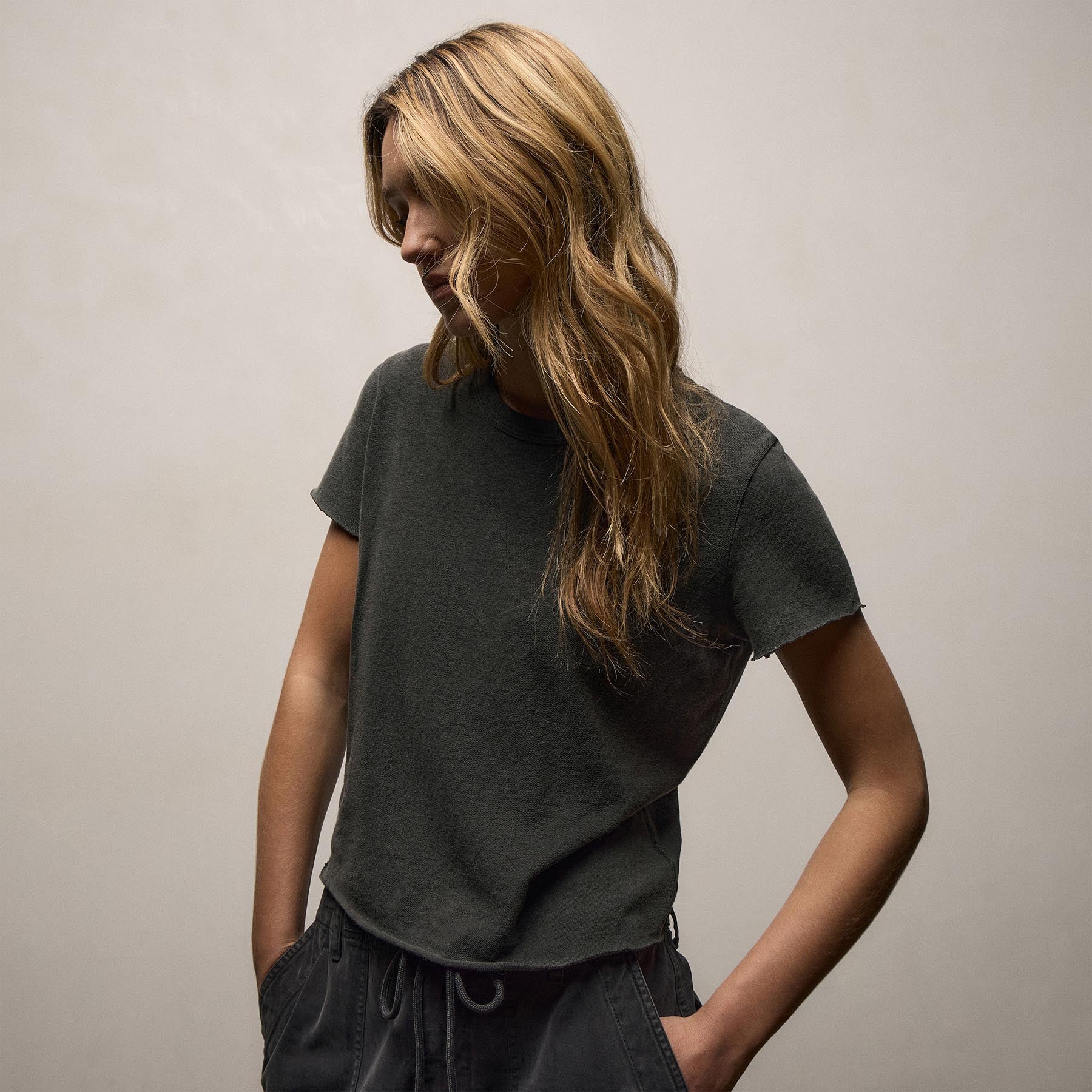 Slub Jersey Shrunken Tee - Hemlock Pigment