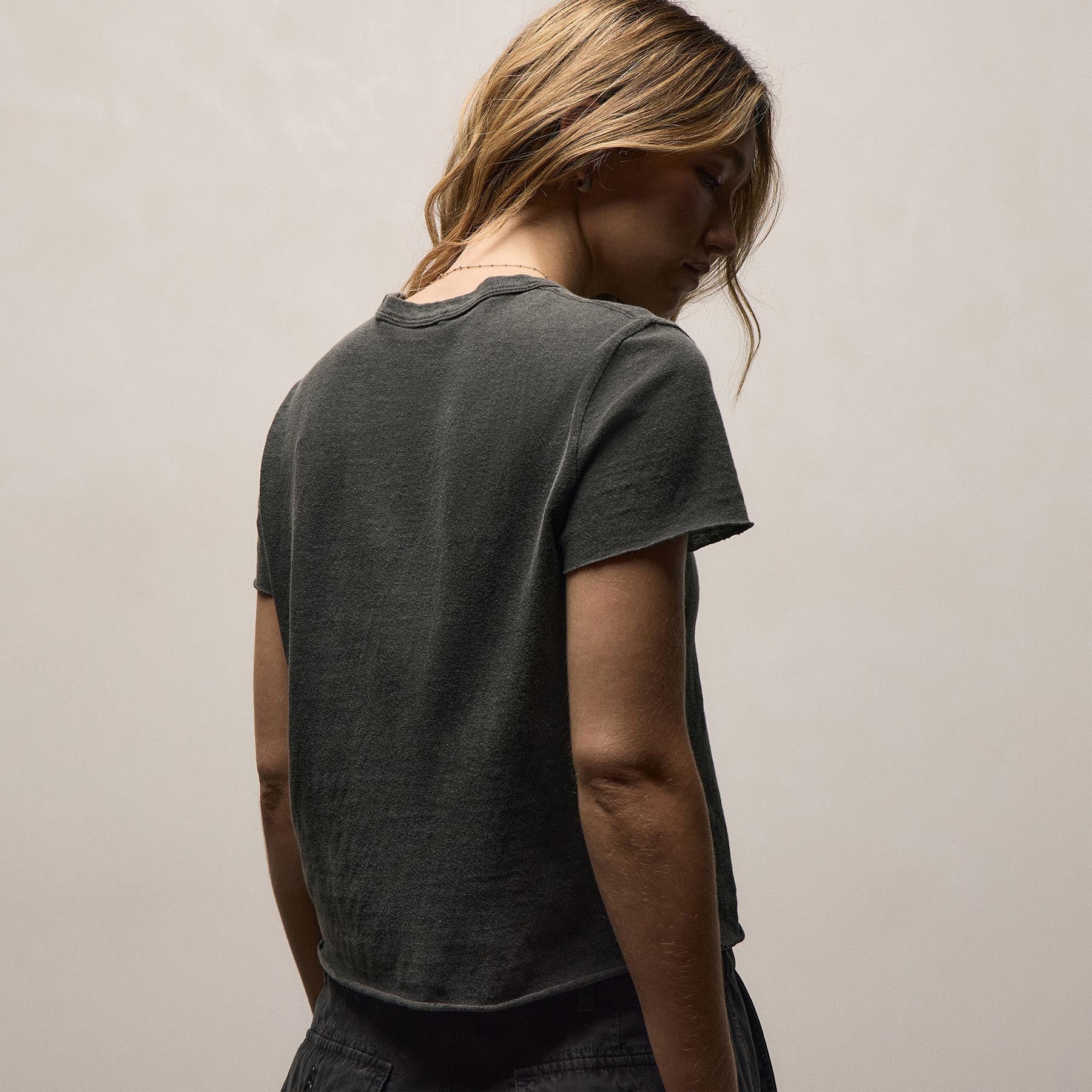 Slub Jersey Shrunken Tee - Hemlock Pigment
