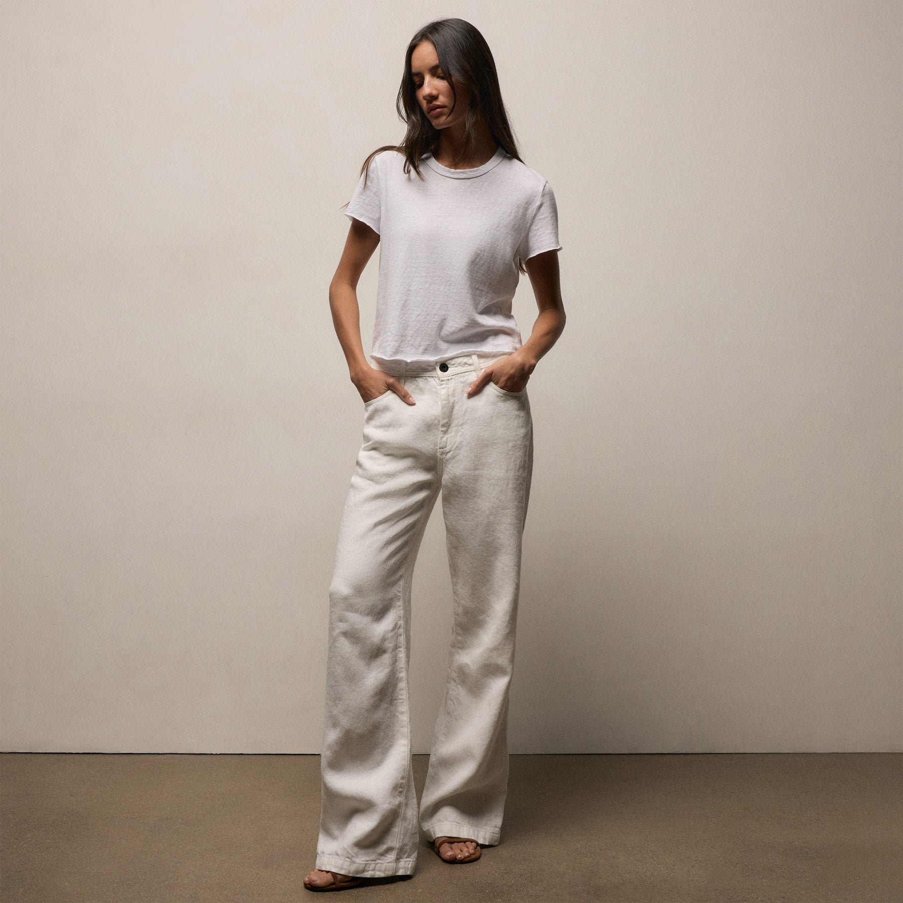 Slub Jersey Shrunken Tee - White