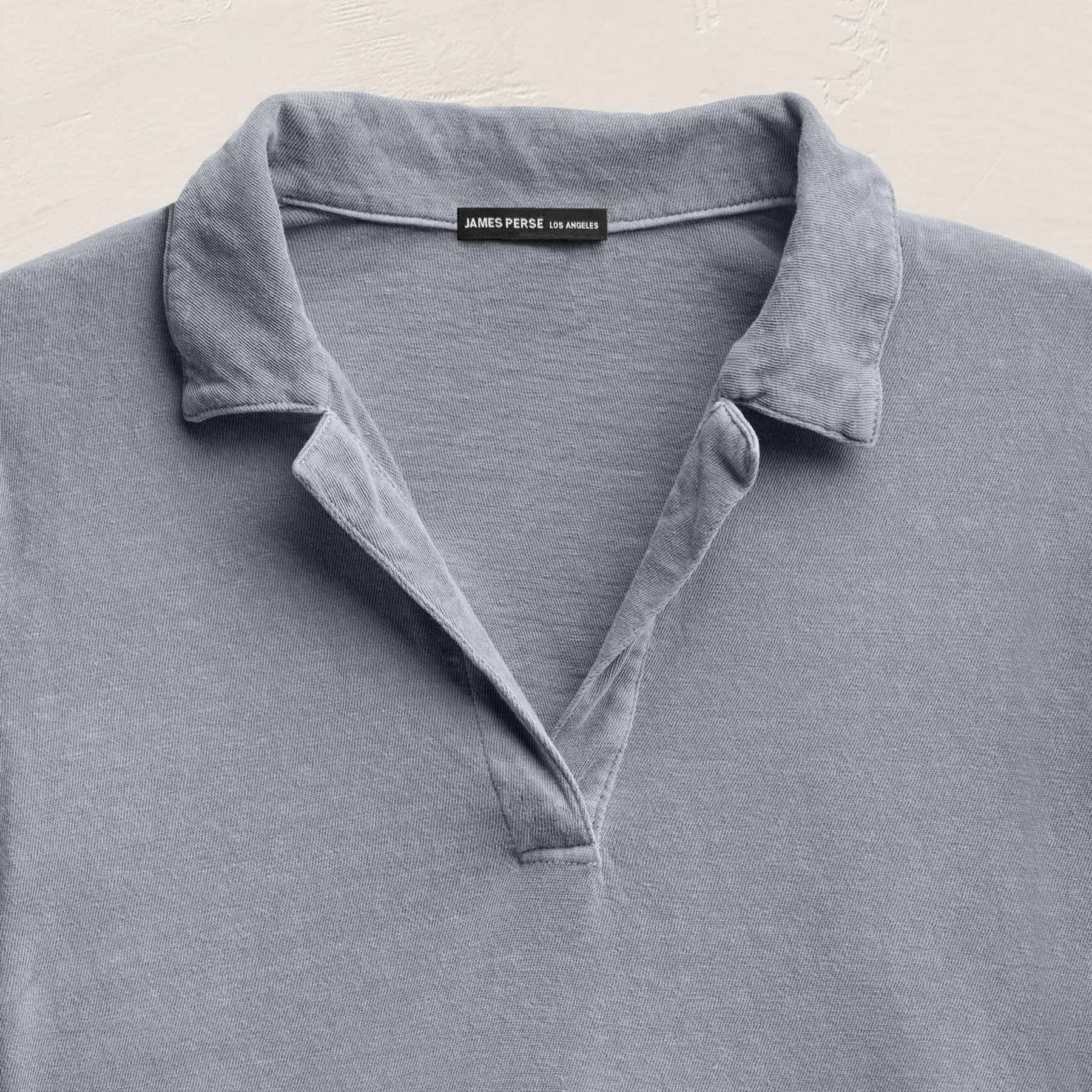 Slub Jersey Open Polo - Ore Pigment