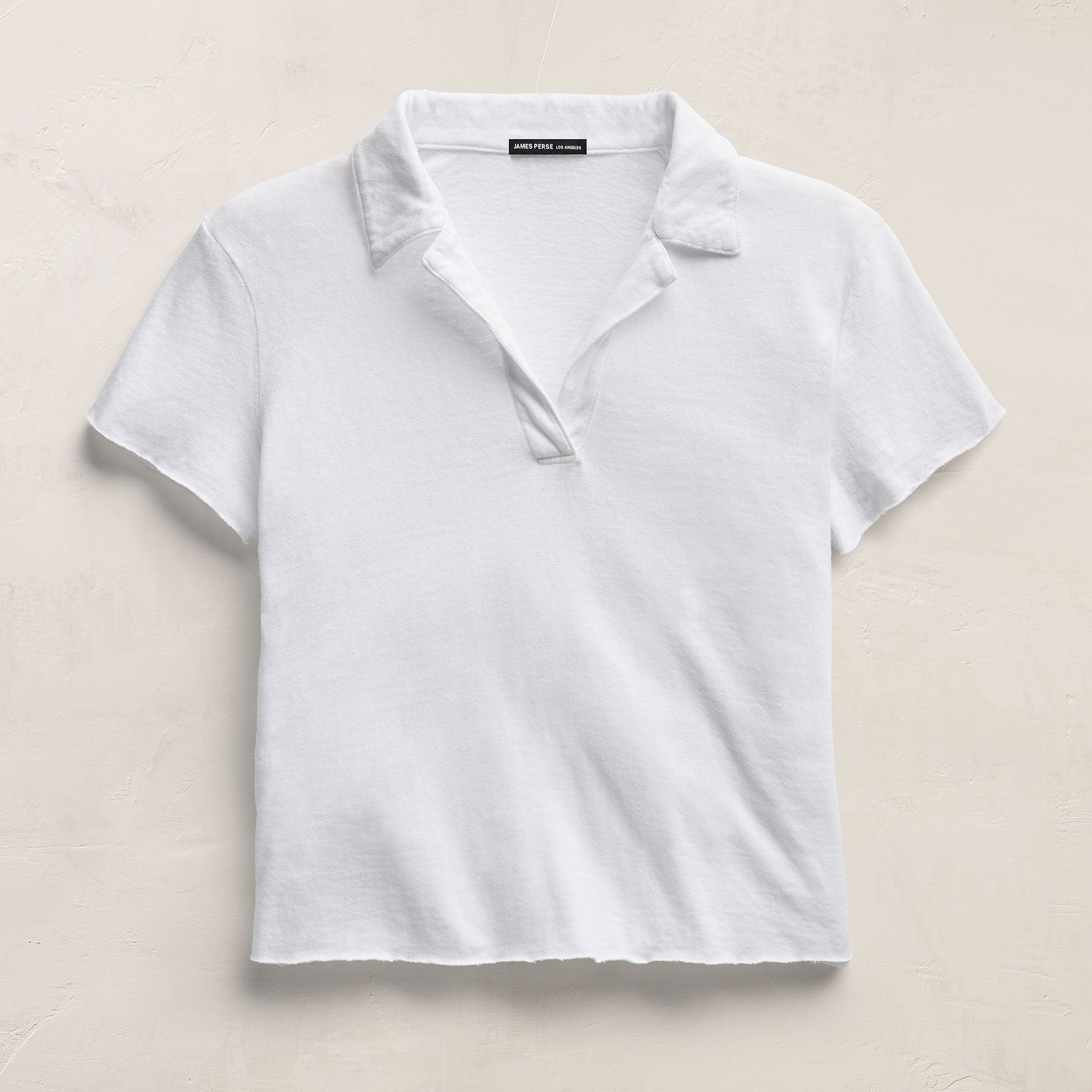Slub Jersey Open Polo - White