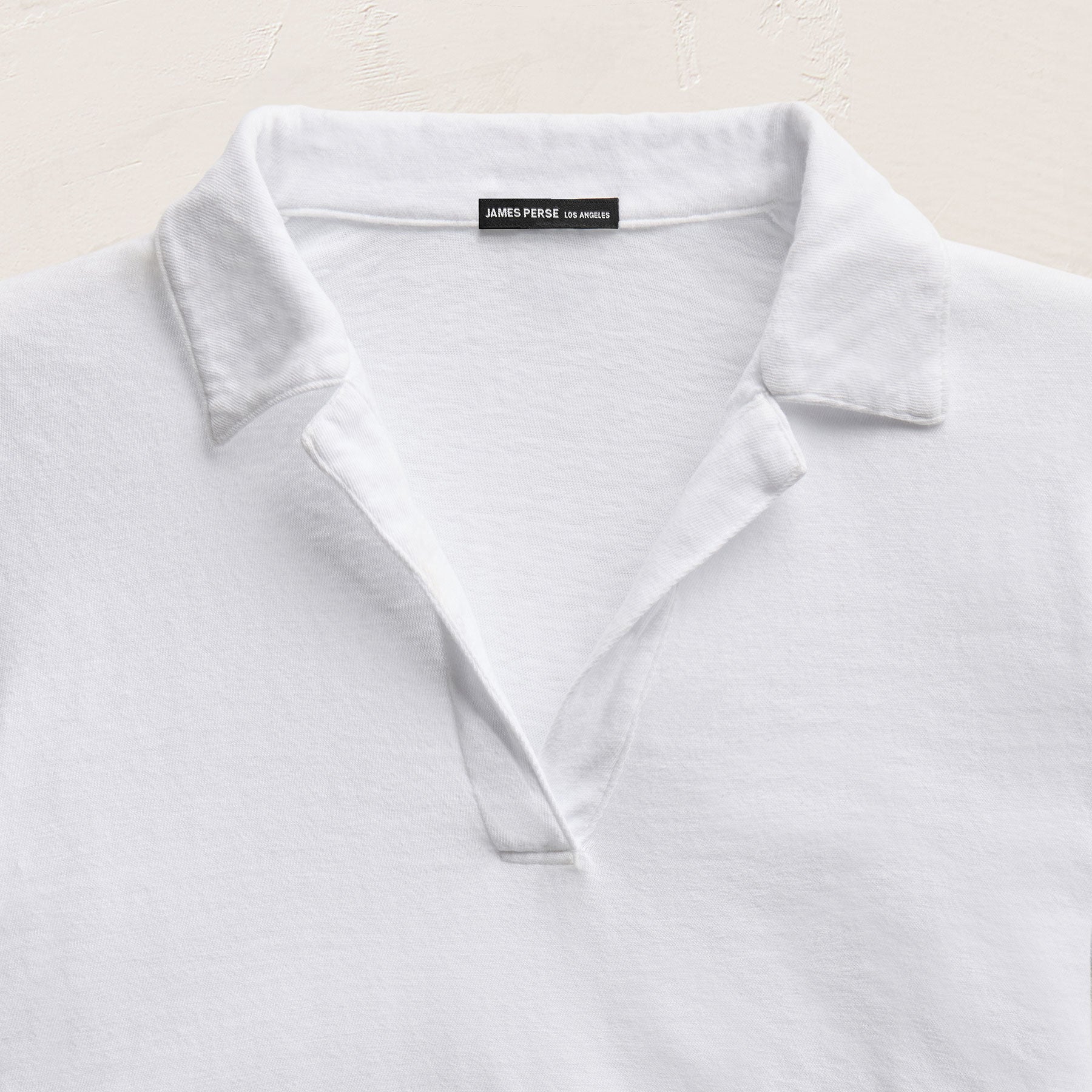 Slub Jersey Open Polo - White