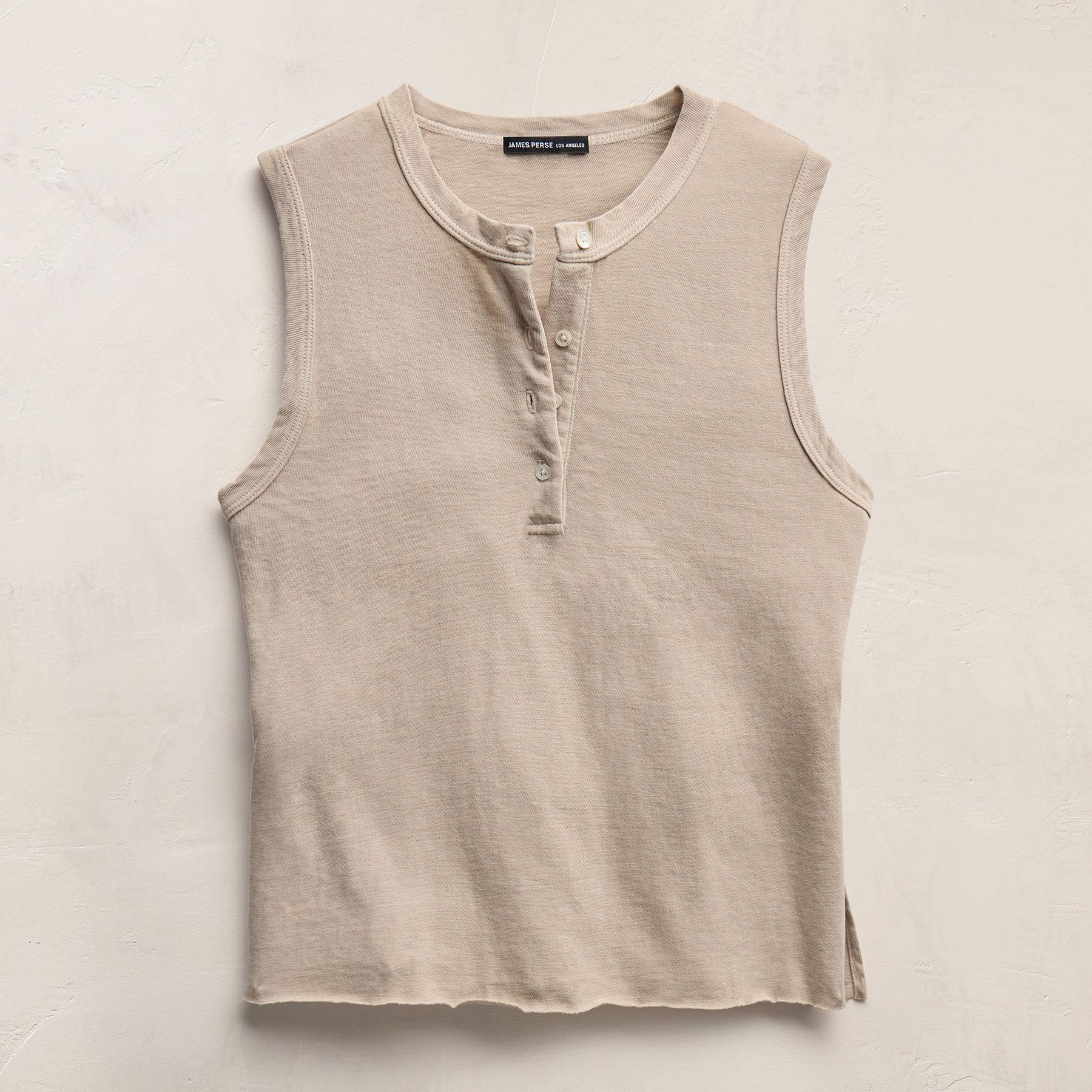 Slub Jersey Henley Tank - Stone Pigment