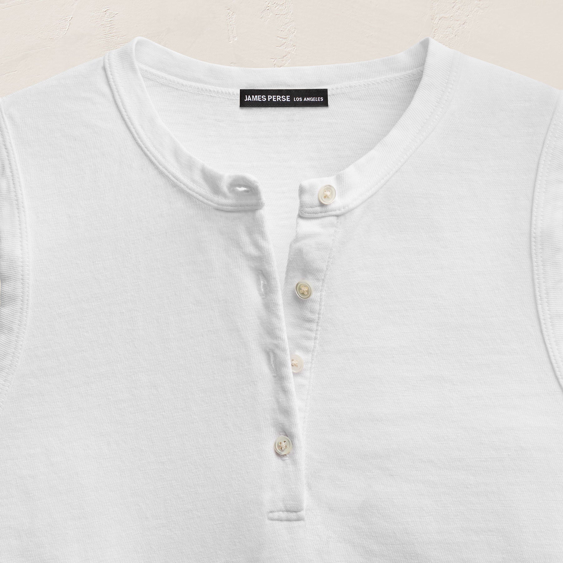 Slub Jersey Henley Tank - White