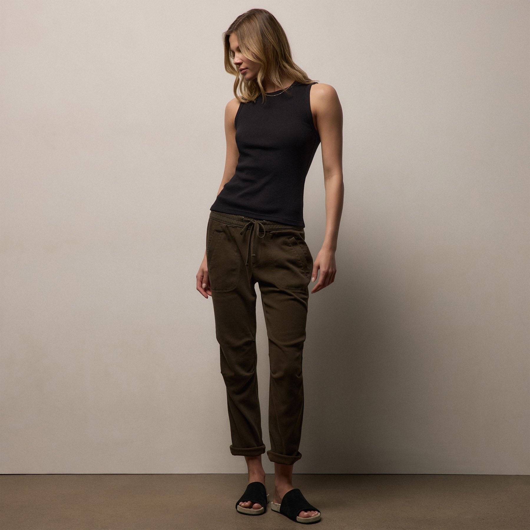 Soft Drape Pant - Smoky Green Pigment