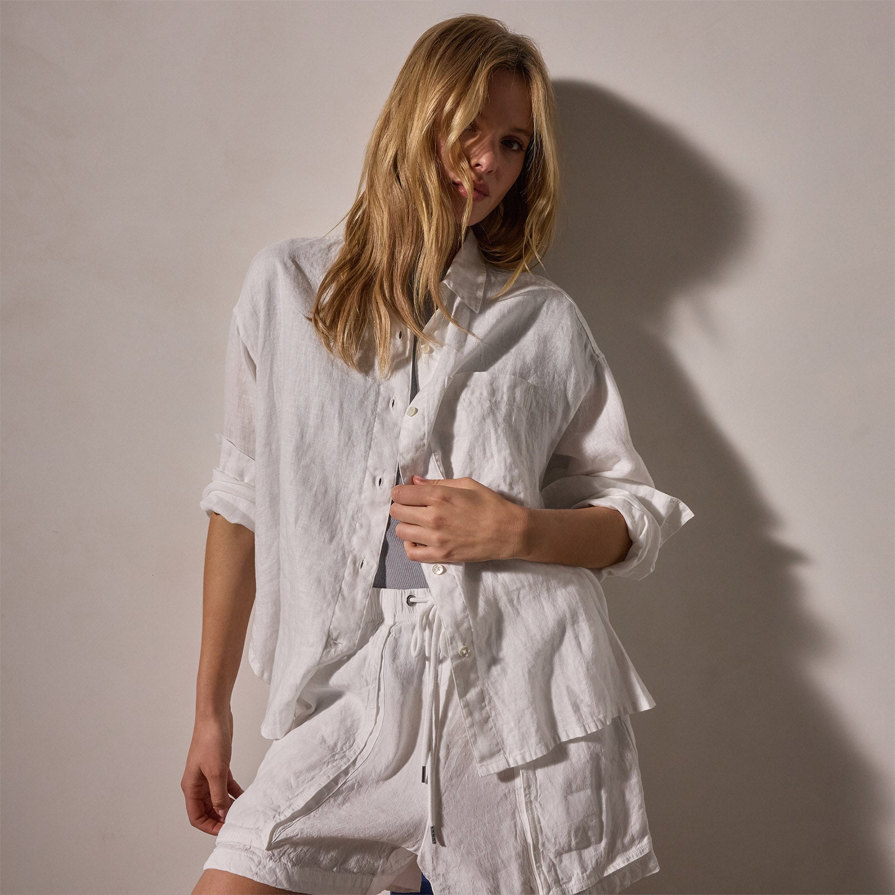 Linen Oversized Shirt - White