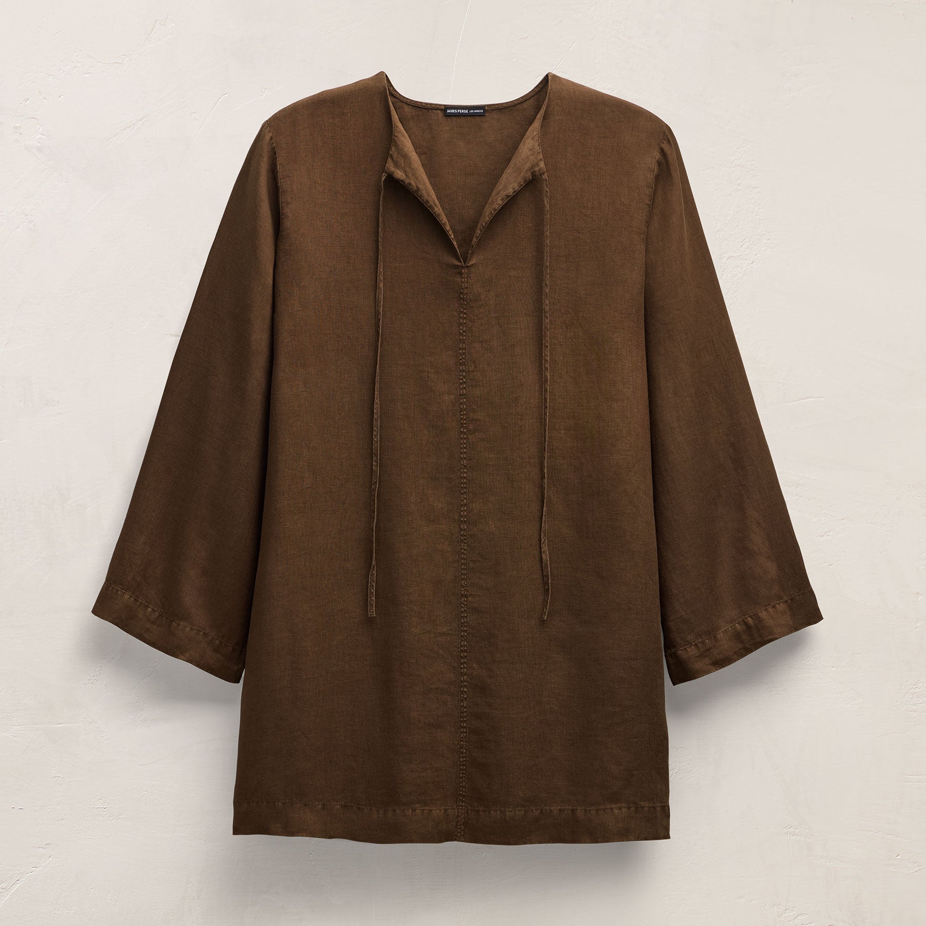 Lightweight Linen Tunic Dress - Cocoa Pigment