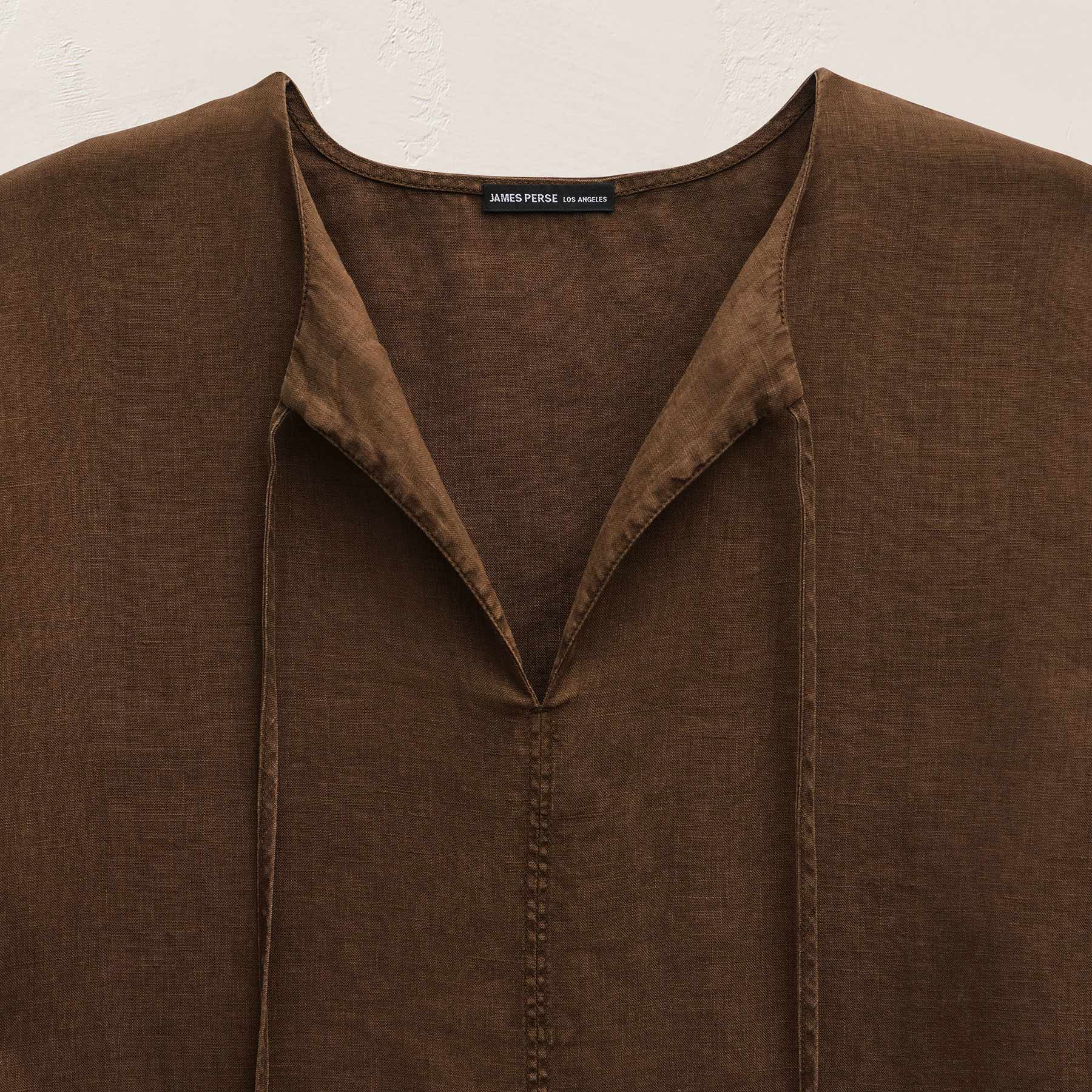 Lightweight Linen Tunic Dress - Cocoa Pigment