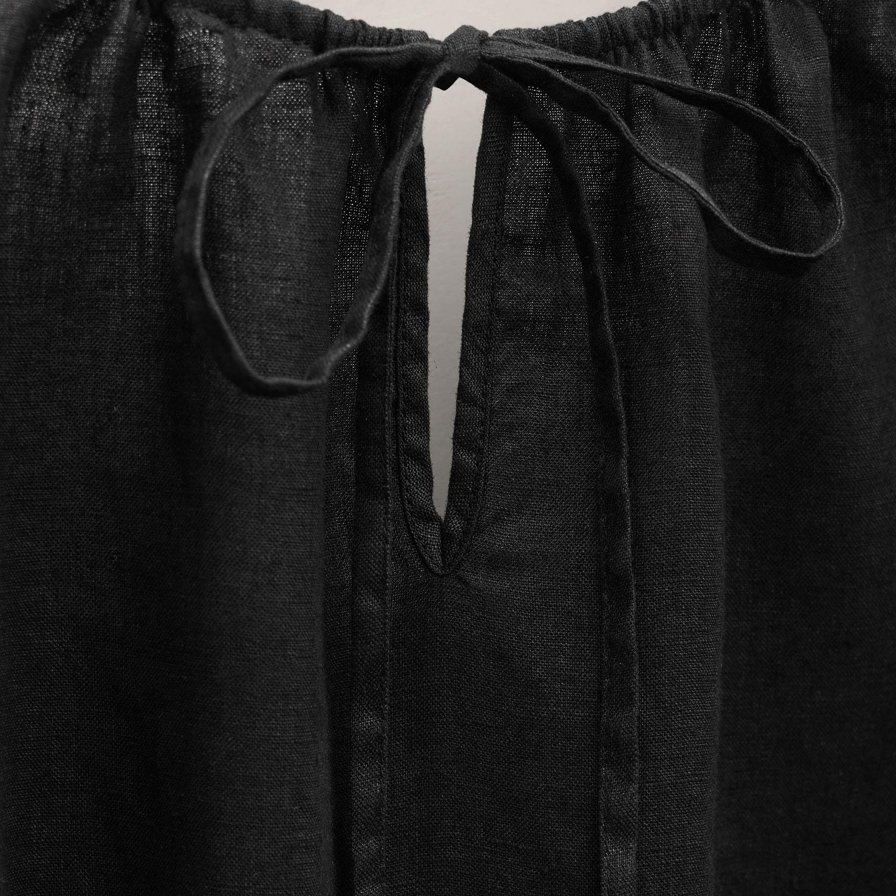 Lightweight Linen Strappy Cami Dress - Black