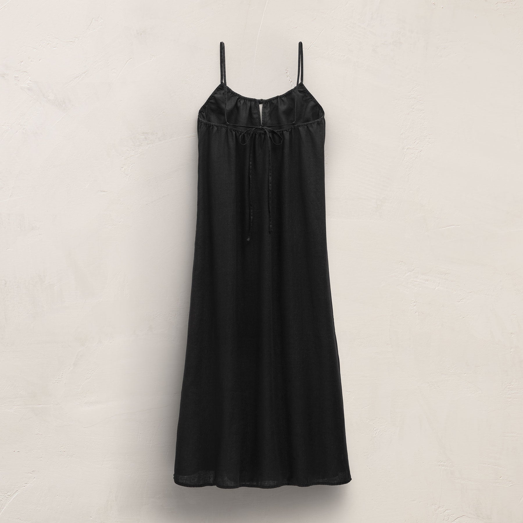 Lightweight Linen Strappy Cami Dress - Black