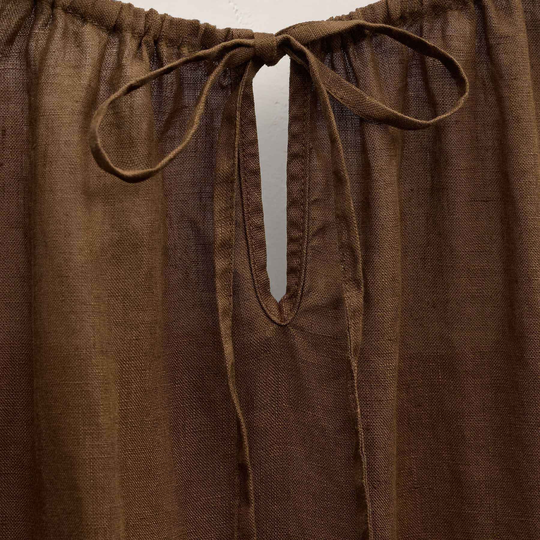 Lightweight Linen Strappy Cami Dress - Cocoa Pigment