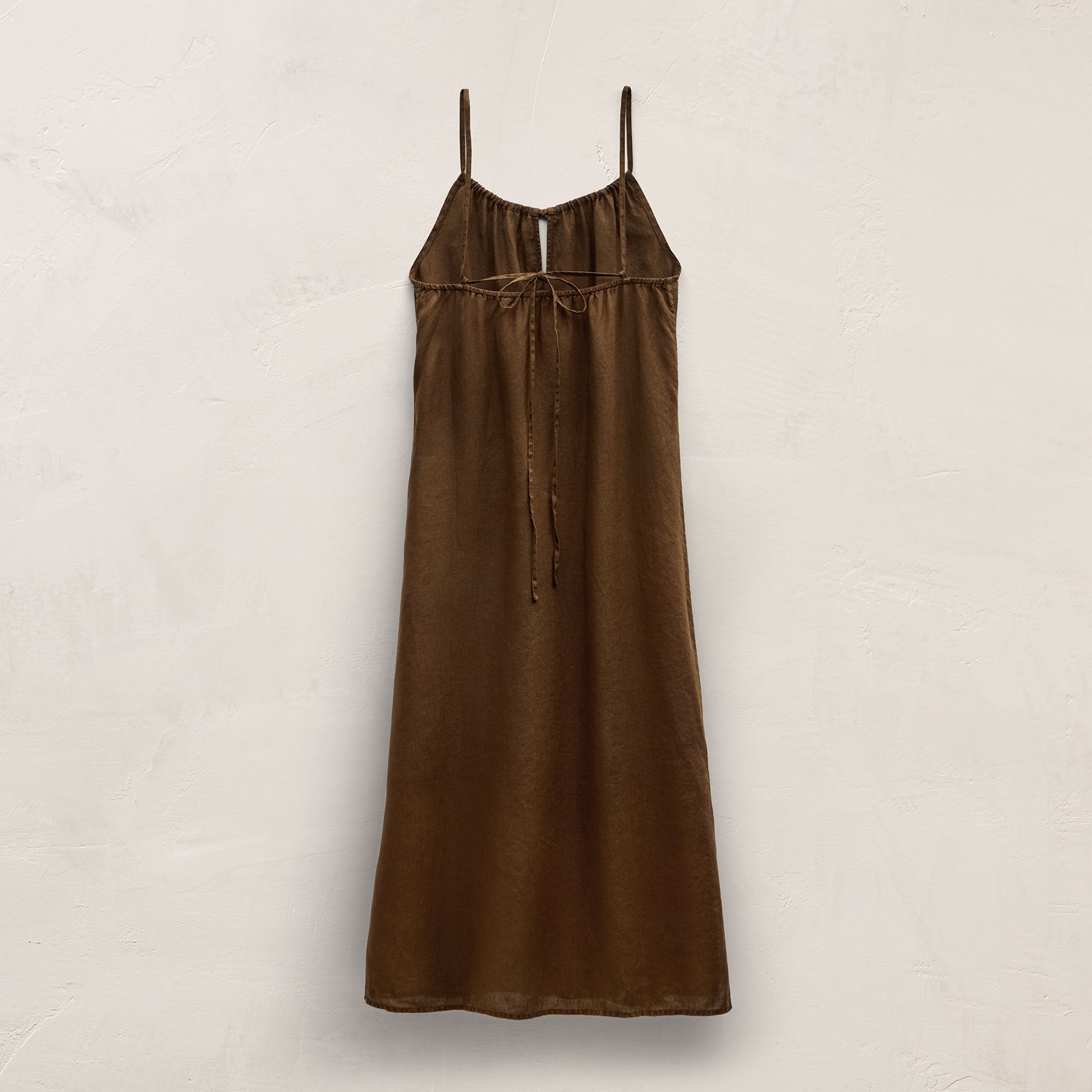 Lightweight Linen Strappy Cami Dress - Cocoa Pigment
