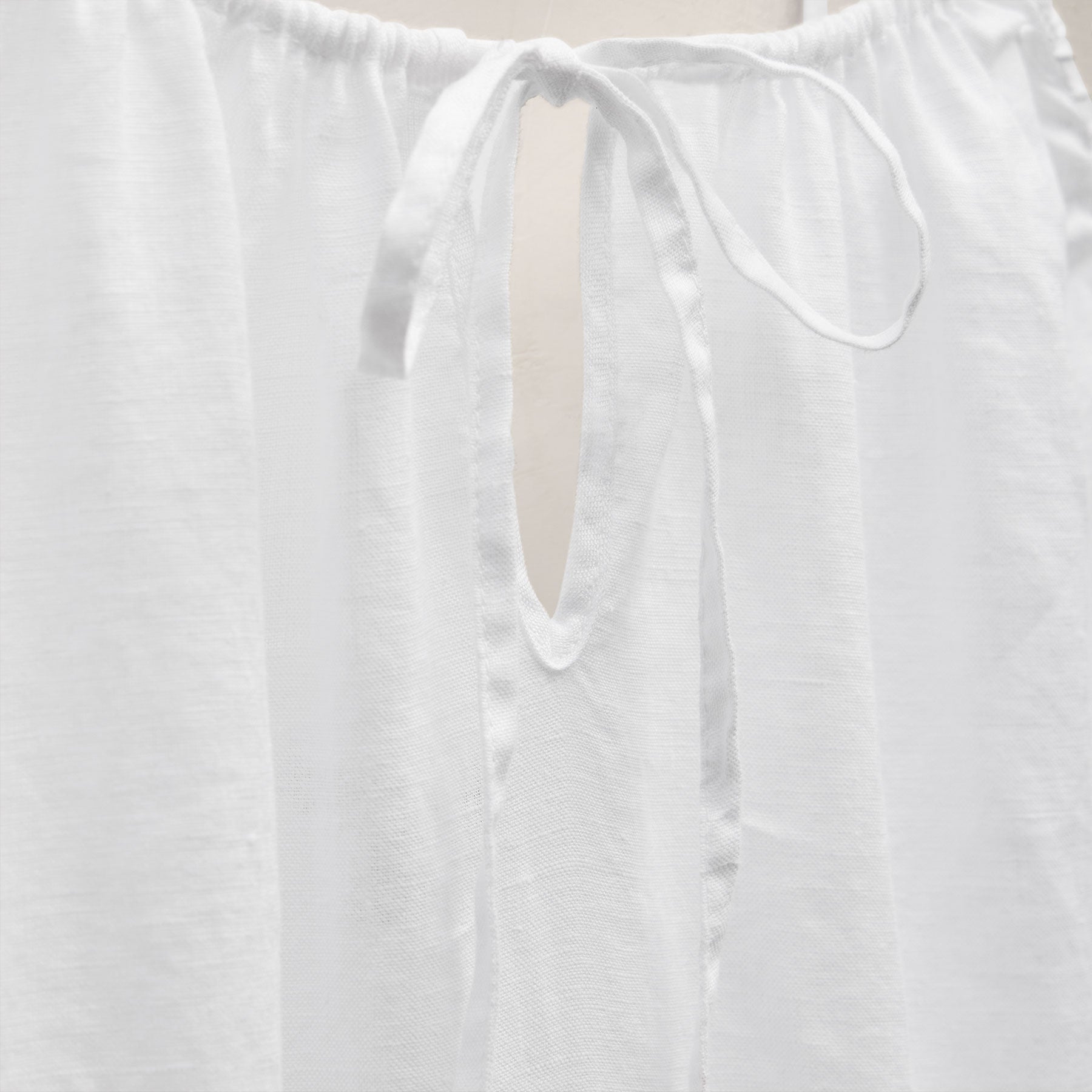 Lightweight Linen Strappy Cami Dress - White