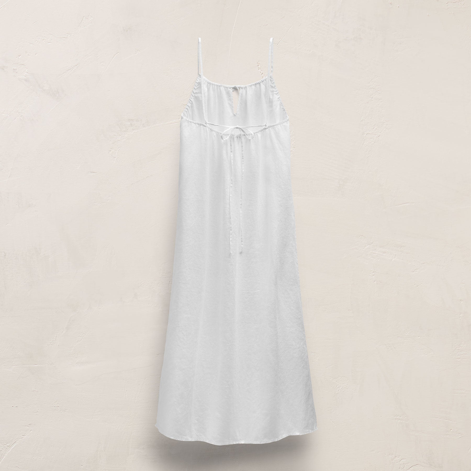 Lightweight Linen Strappy Cami Dress - White