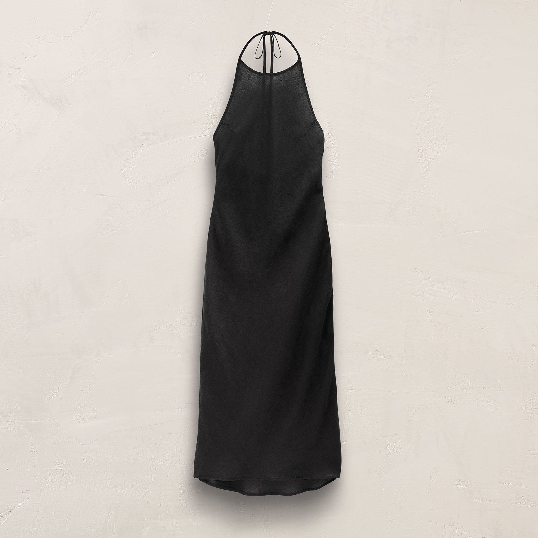 Linen Halter Dress - Black