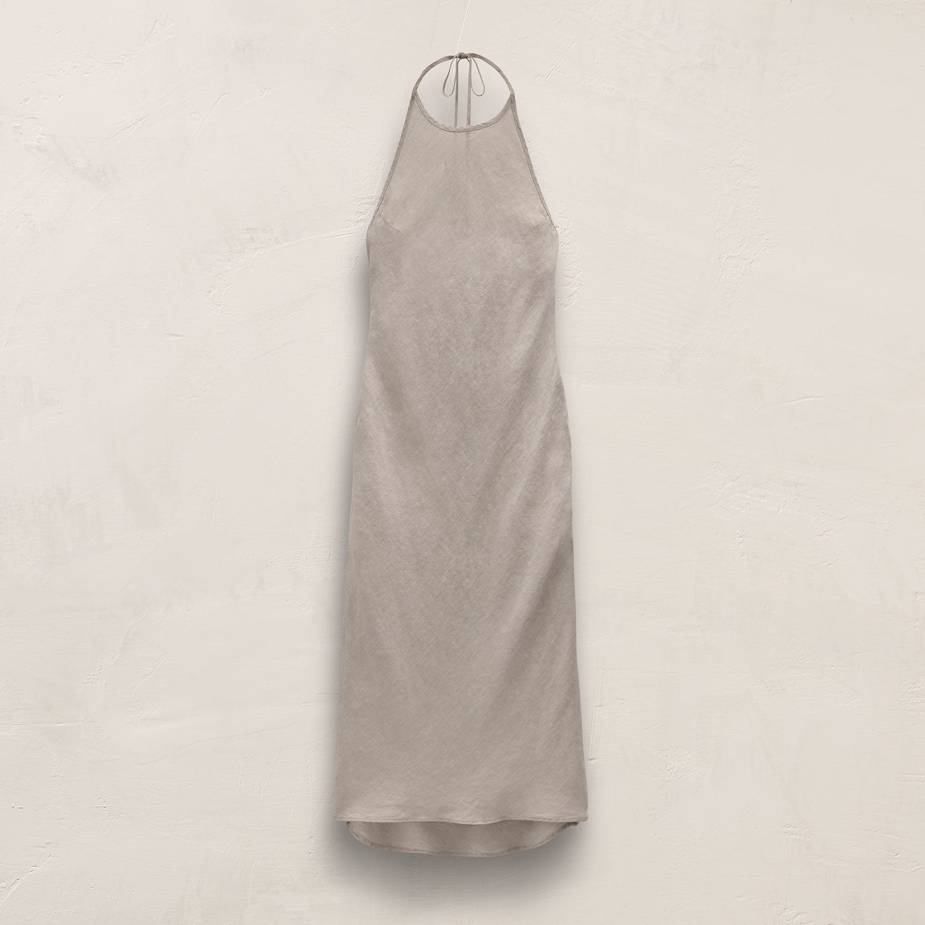 Linen Halter Dress - Salt Pigment