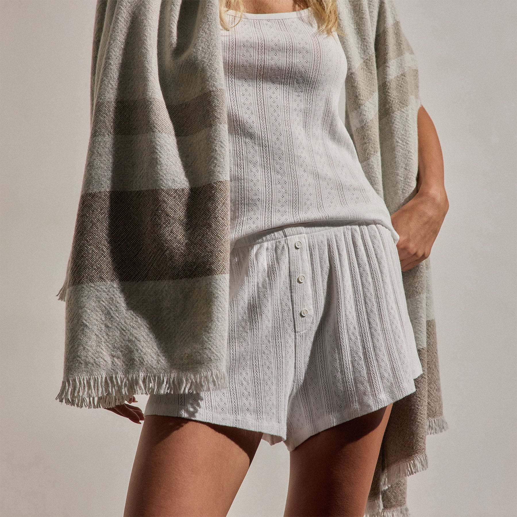 Pointelle Shortie - White
