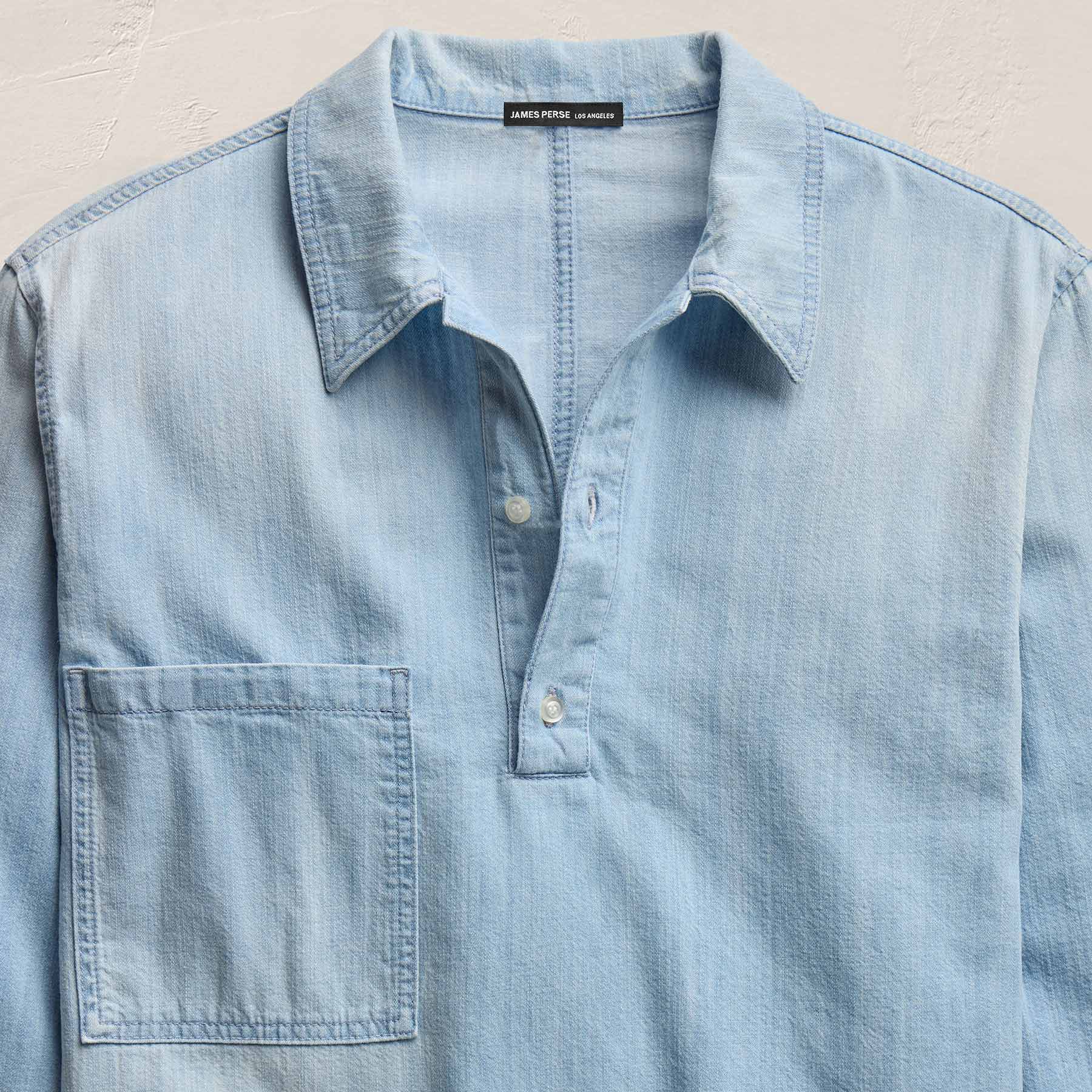Lightweight Denim Patch Pocket Top - Malibu Vintage