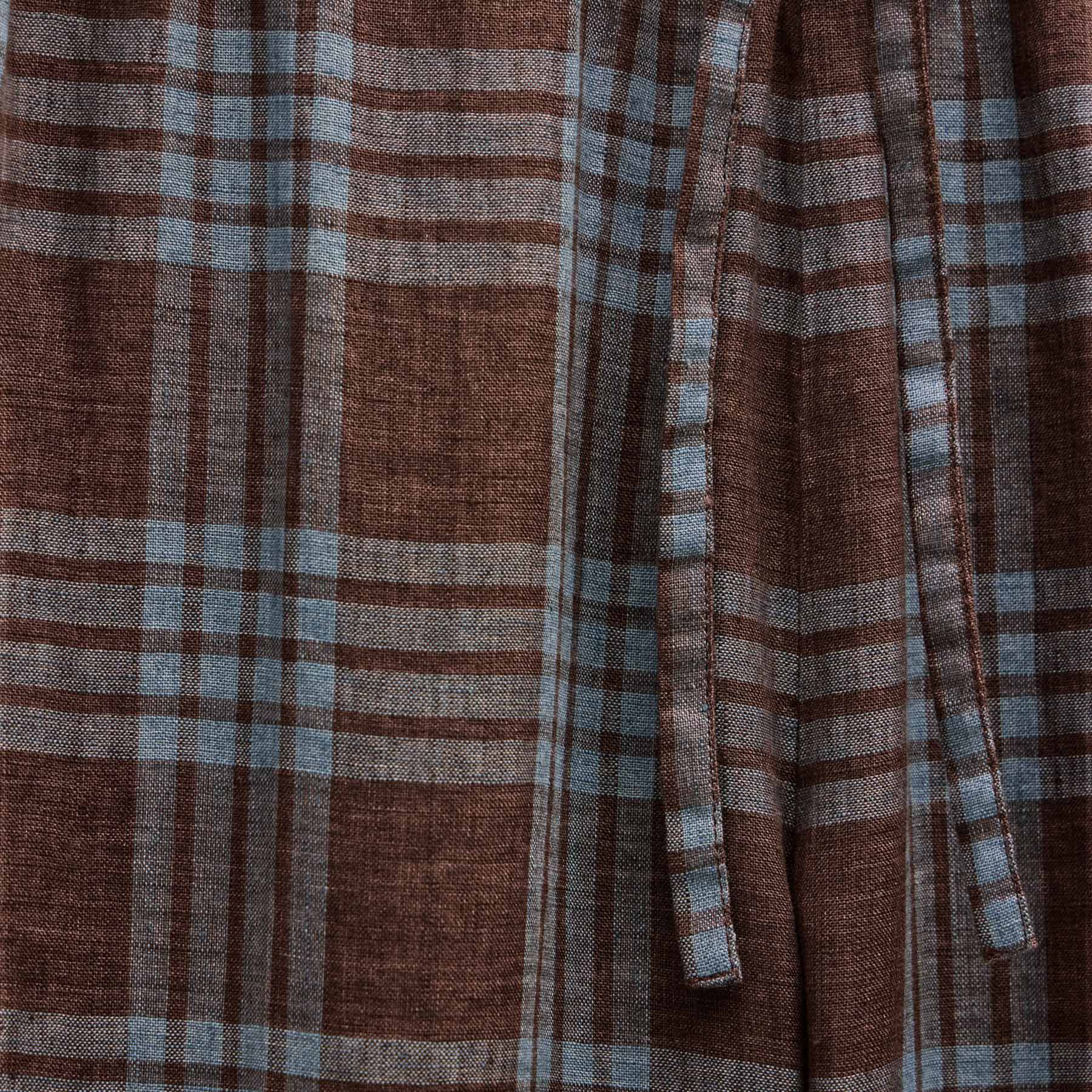 Plaid Linen Beach Pant - Plum Plaid