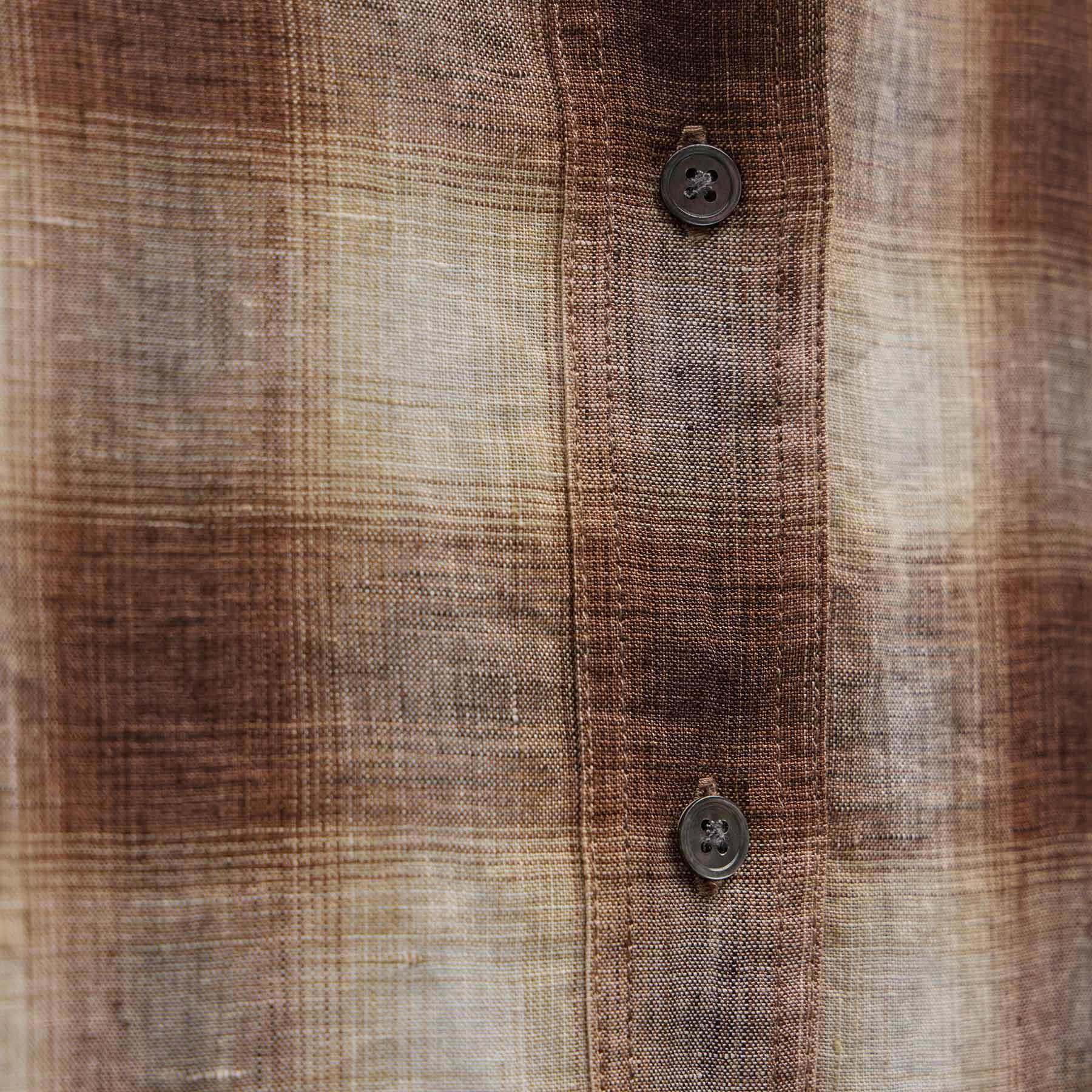 Plaid Linen Oversized Shirt - Chestnut Plaid