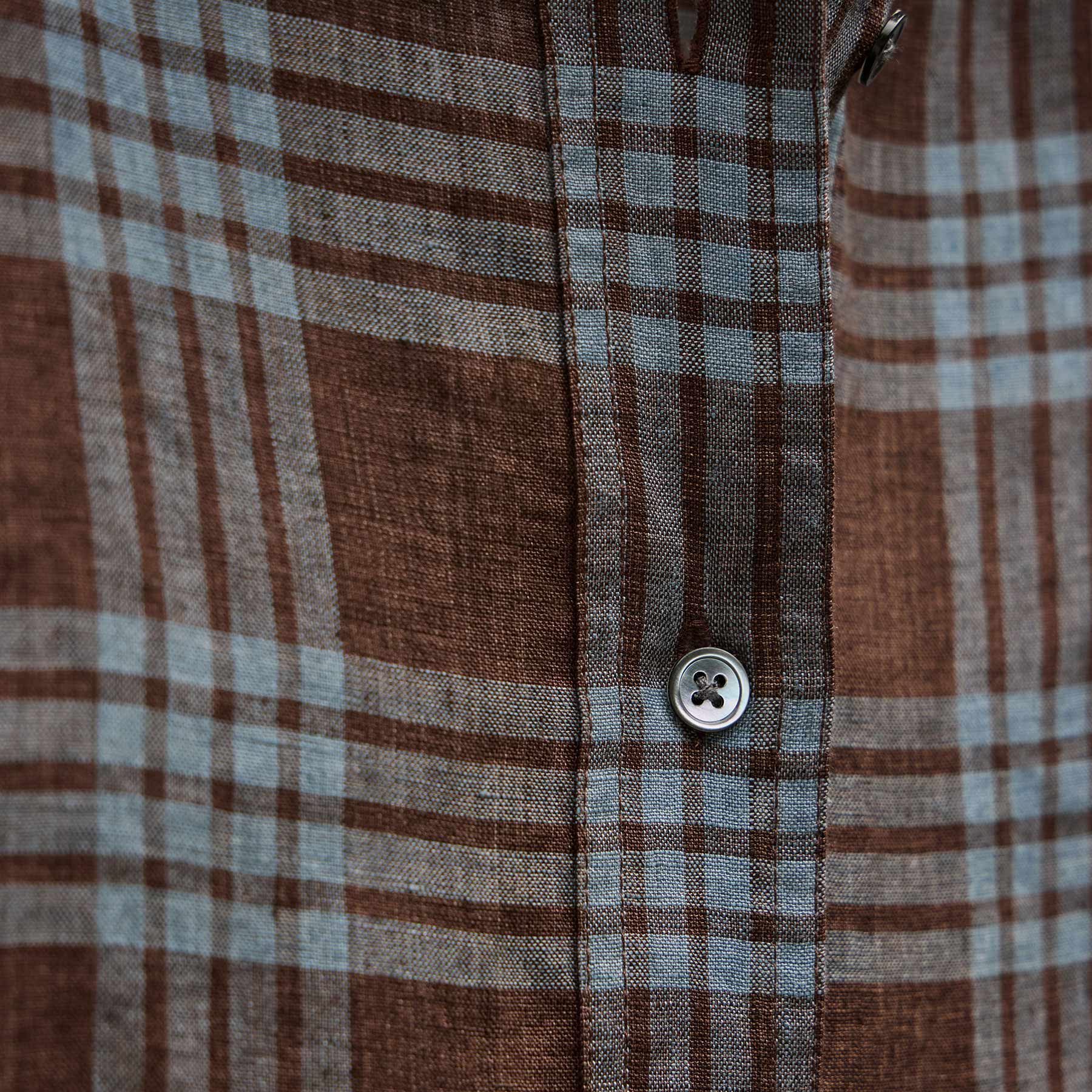Plaid Linen Oversized Shirt - Plum Plaid