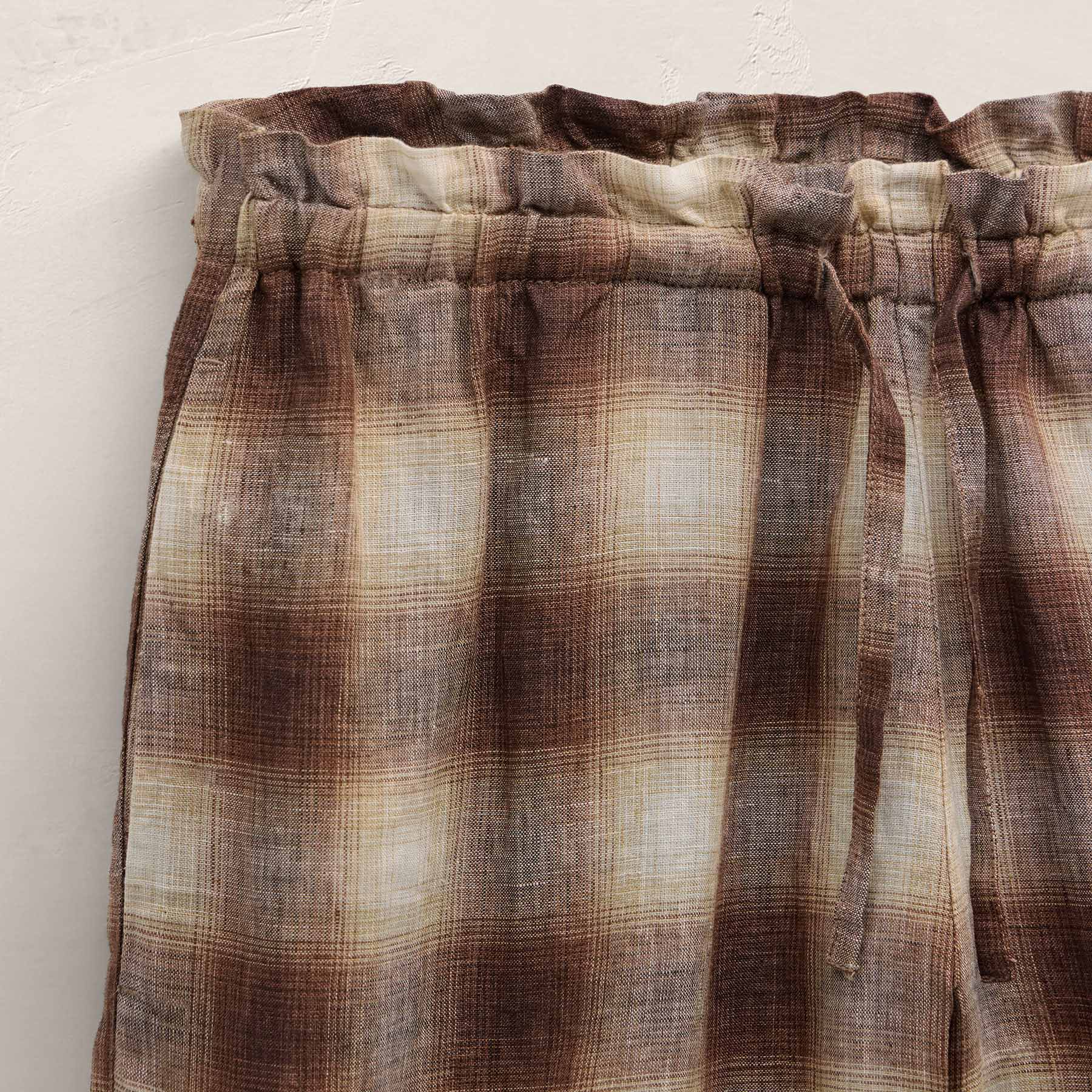 Plaid Linen Short - Chestnut Plaid