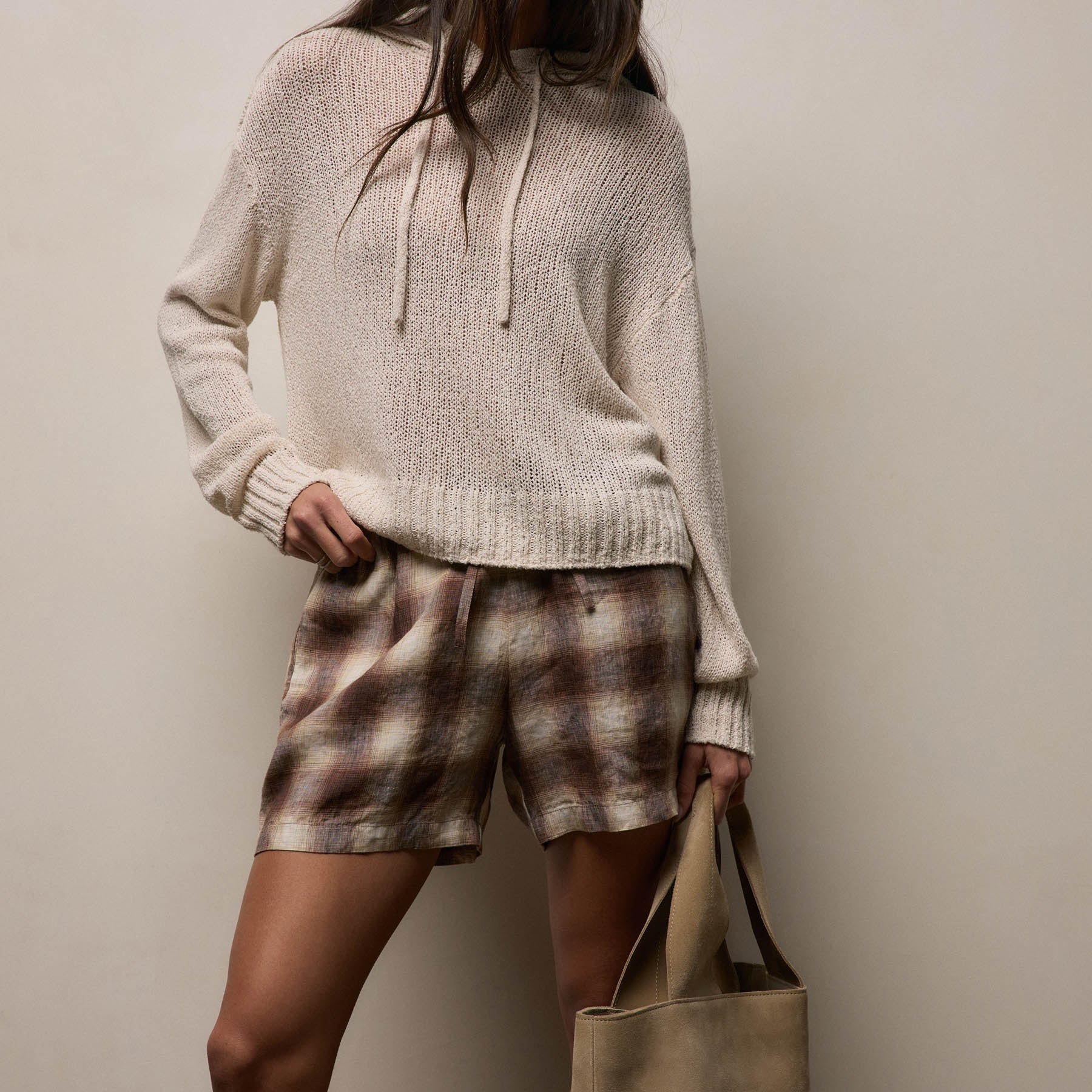 Plaid Linen Short - Chestnut Plaid