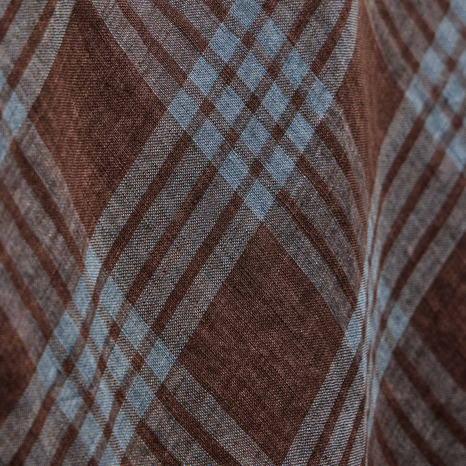 Plaid Linen Halter Dress - Plum Plaid