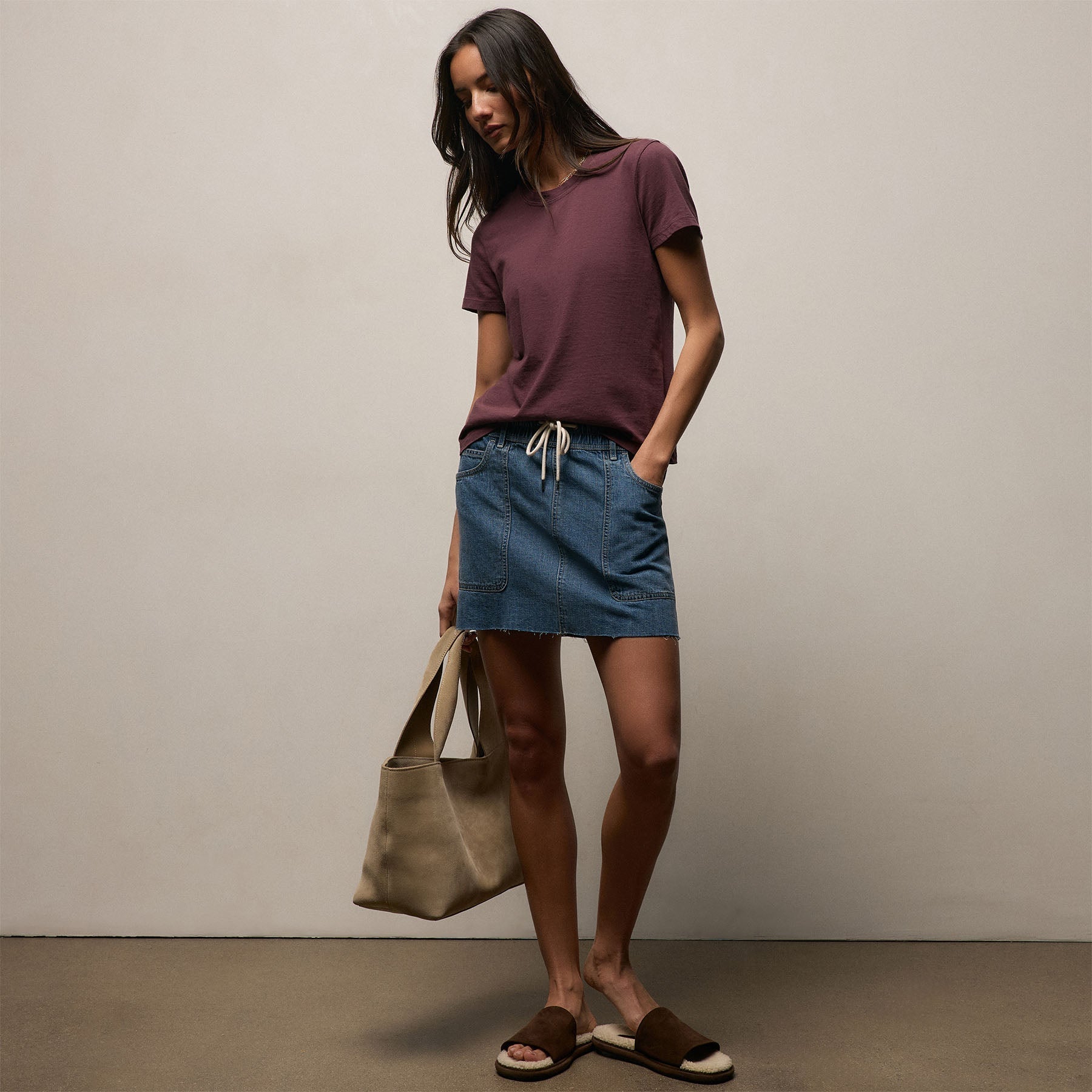Vintage Little Boy Tee - Dark Plum