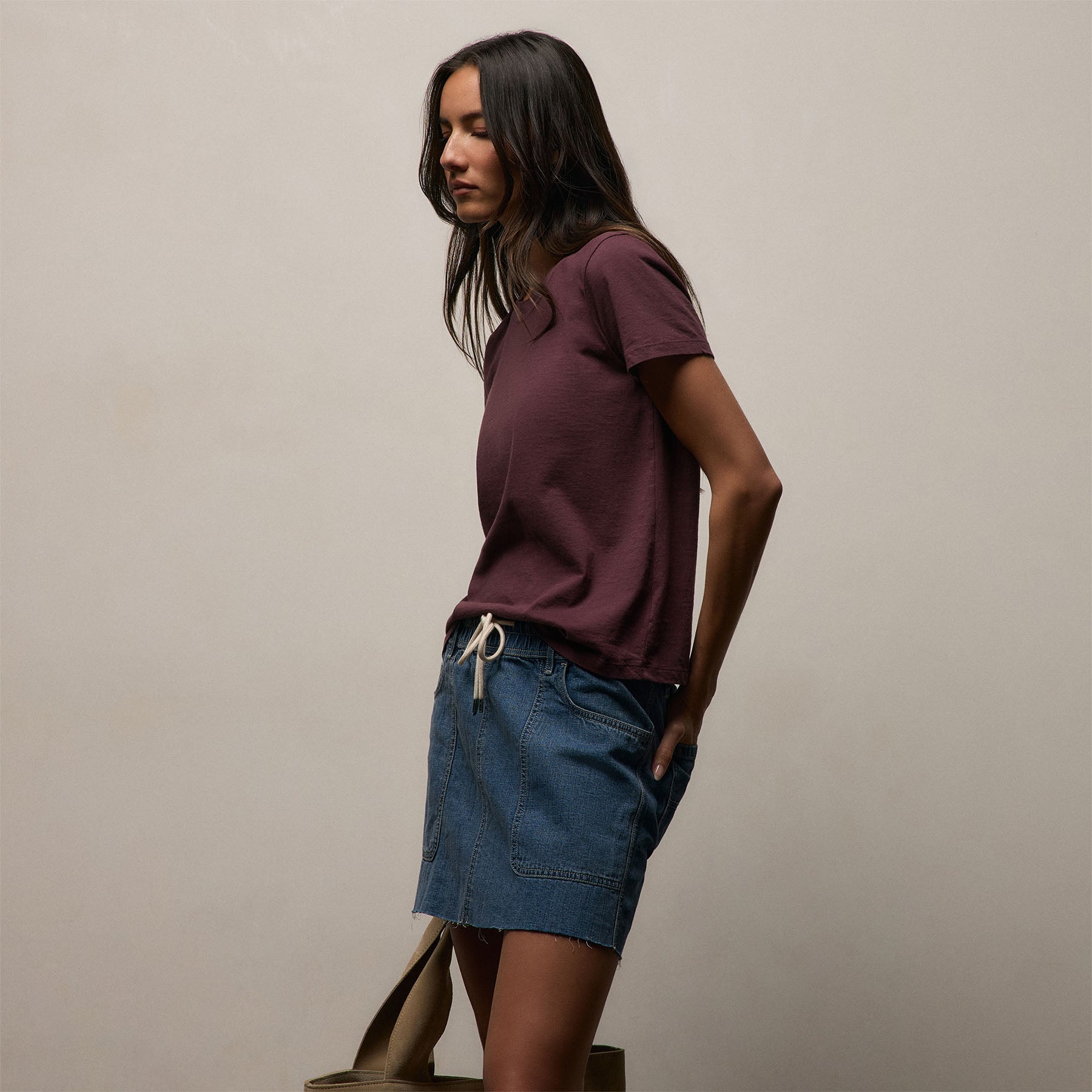 Vintage Little Boy Tee - Dark Plum