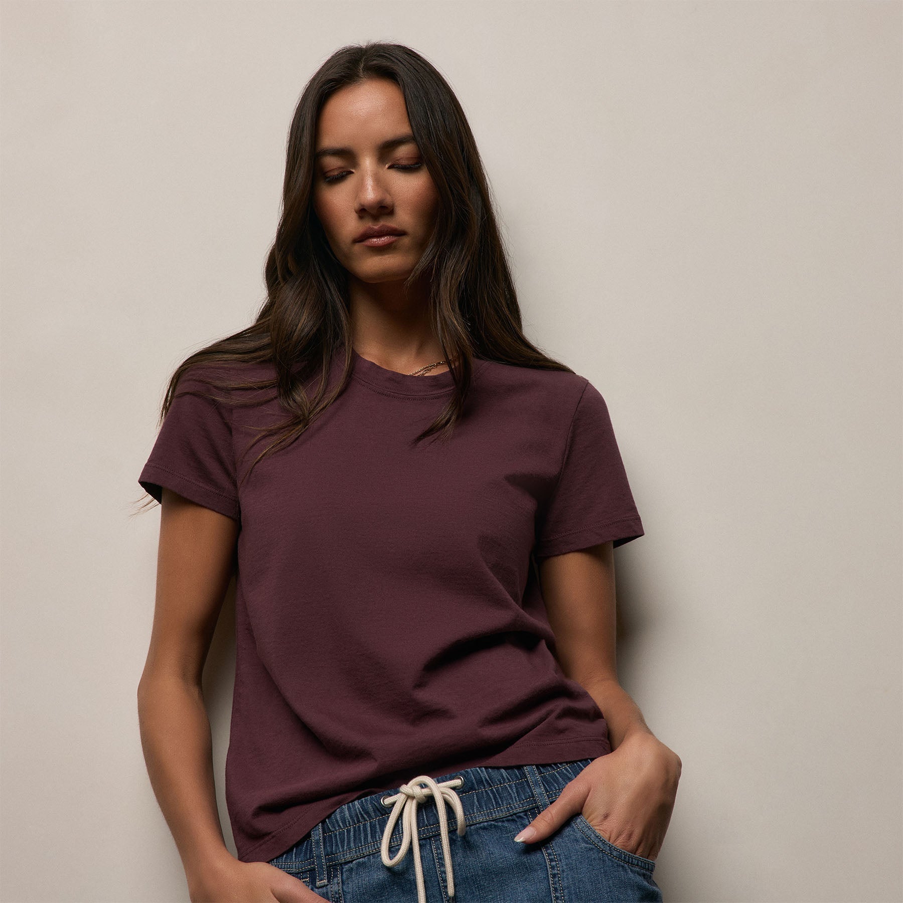 Vintage Little Boy Tee - Dark Plum