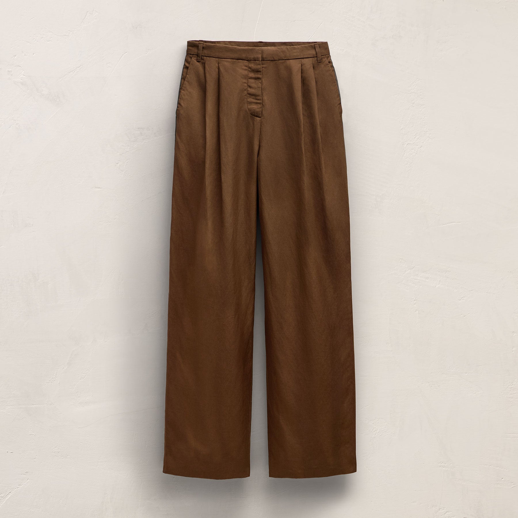 Twill Pleated Trouser - Truffle