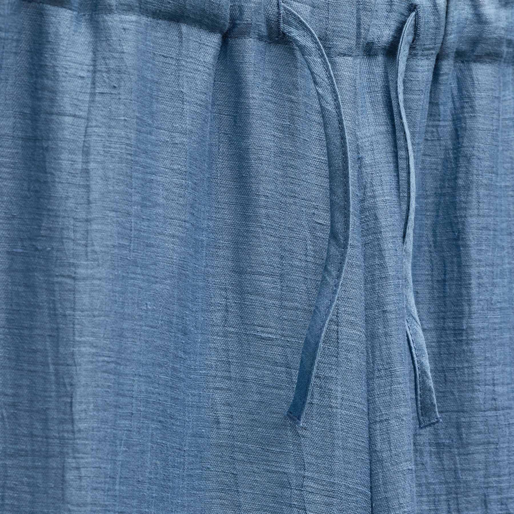 Linen Wide Cuff Pant - Blue Hyacinth