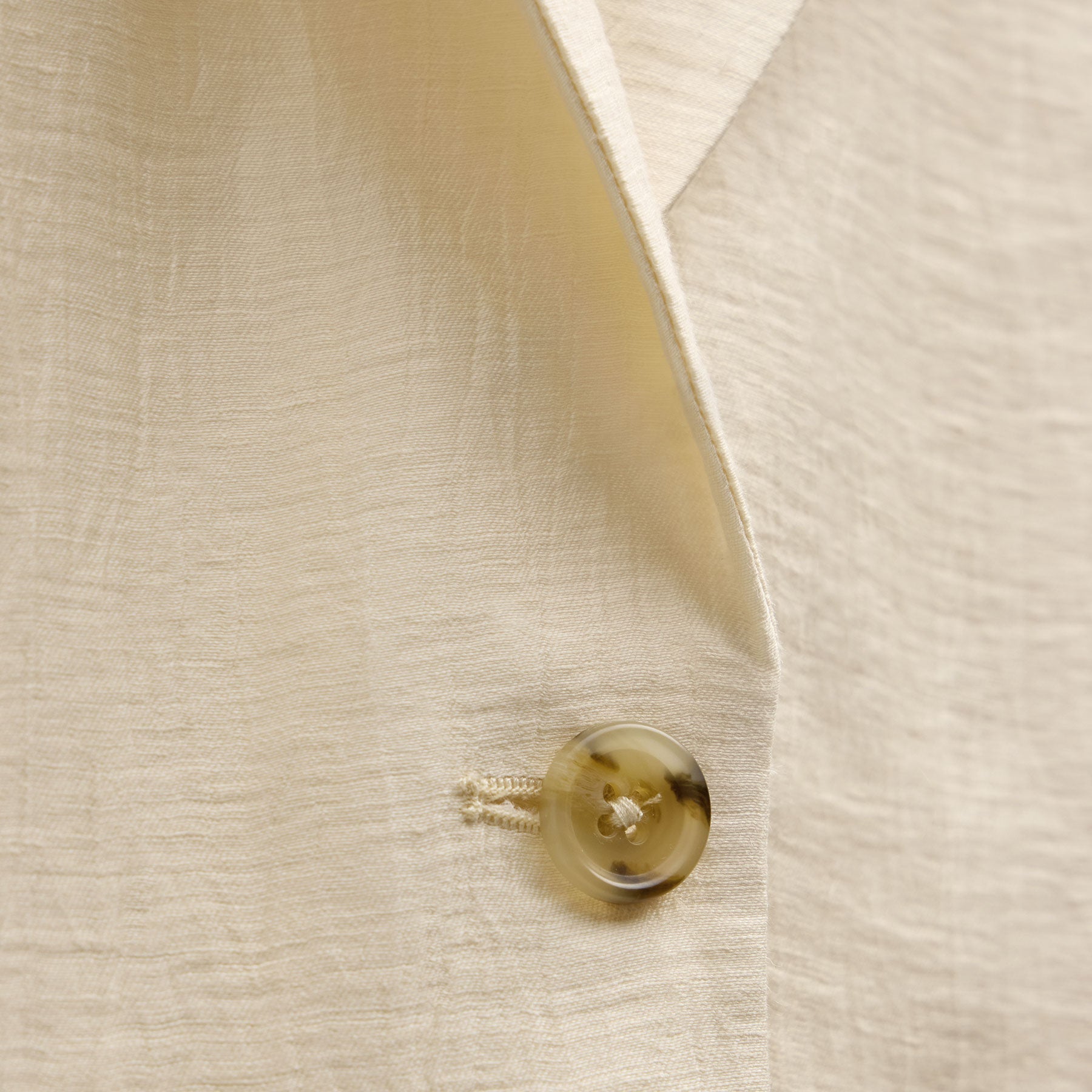 Crinkle Linen Relaxed Blazer - Ecru