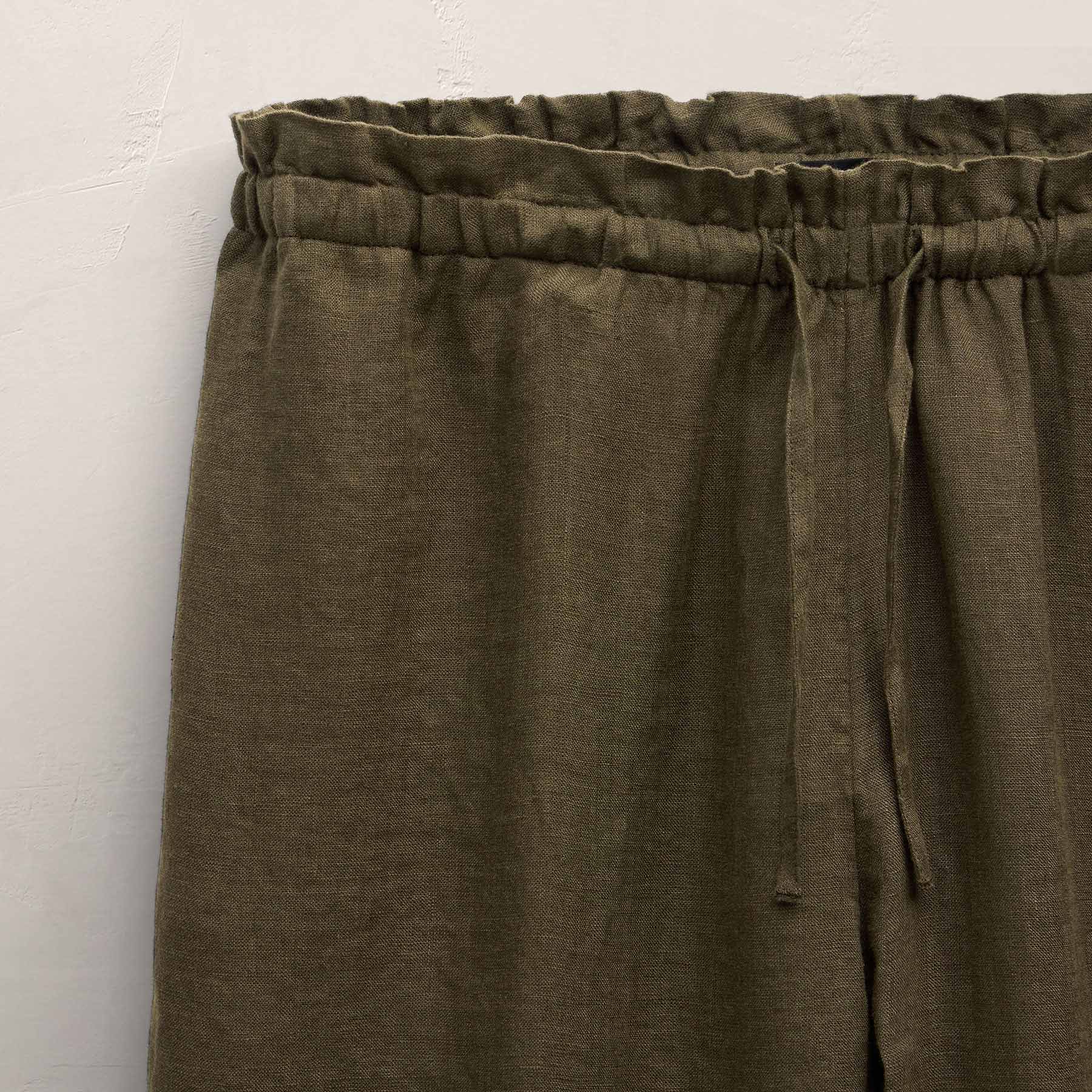 Linen Pant - Army Green