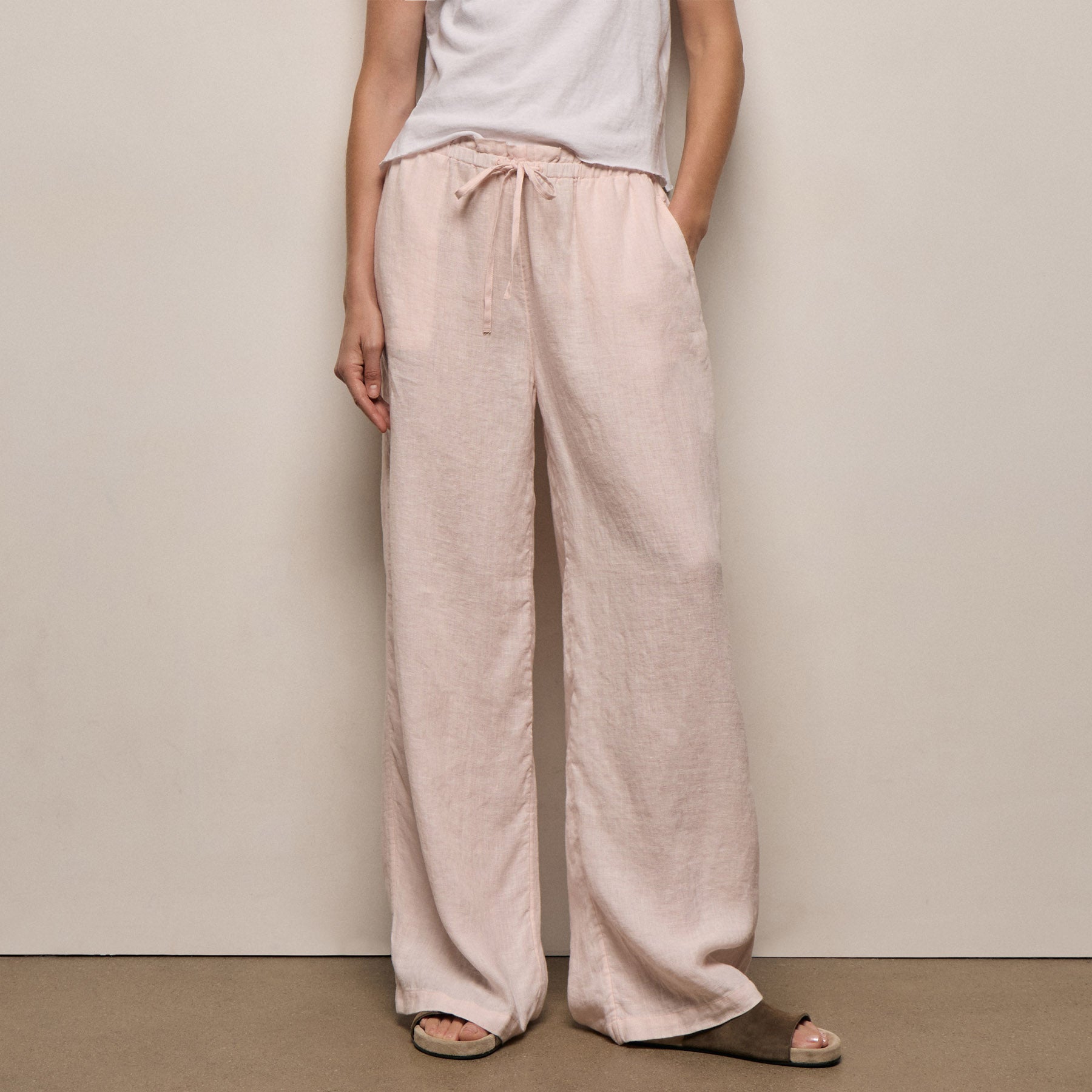 Linen Pant - Light Rose Quartz