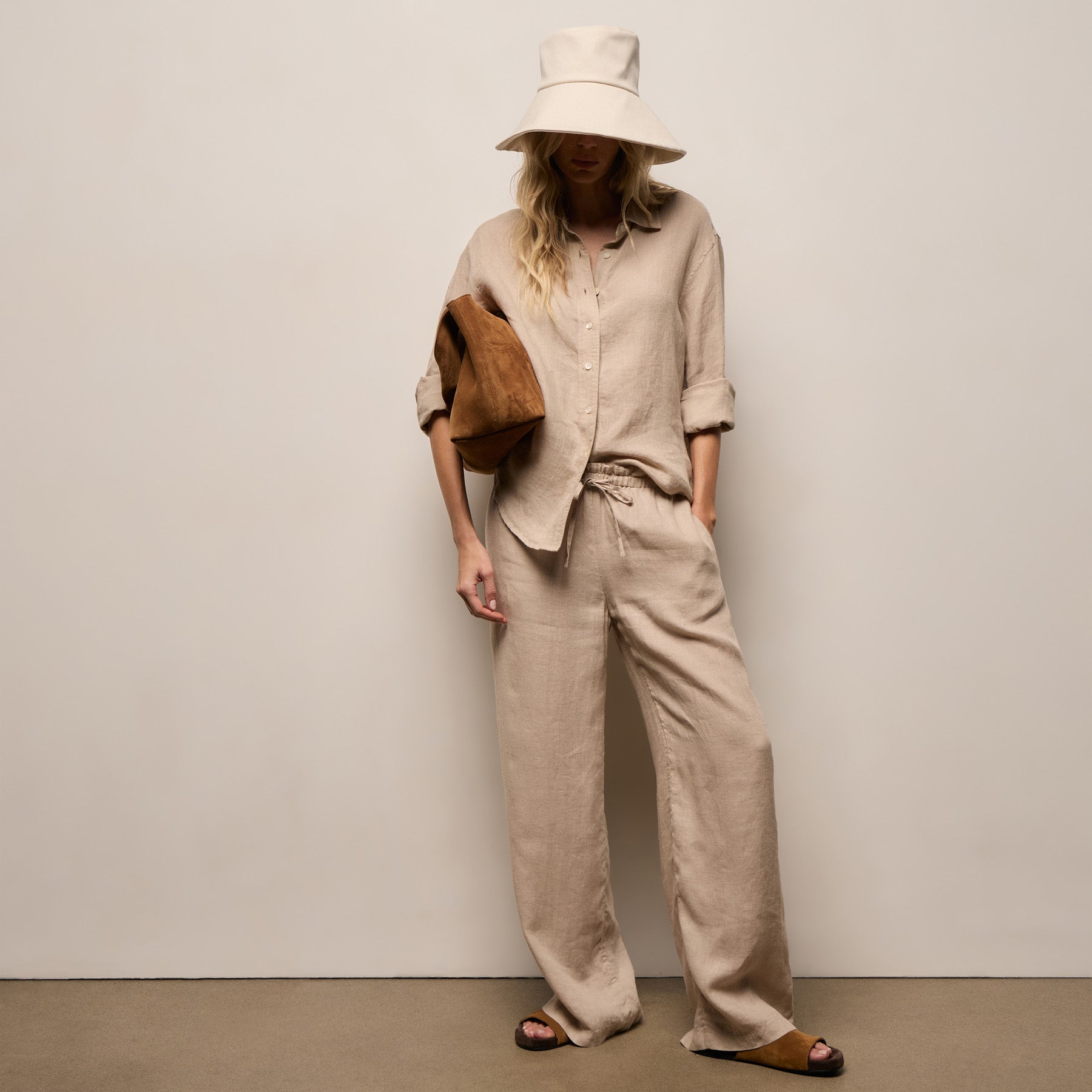 Linen Pant - Stone