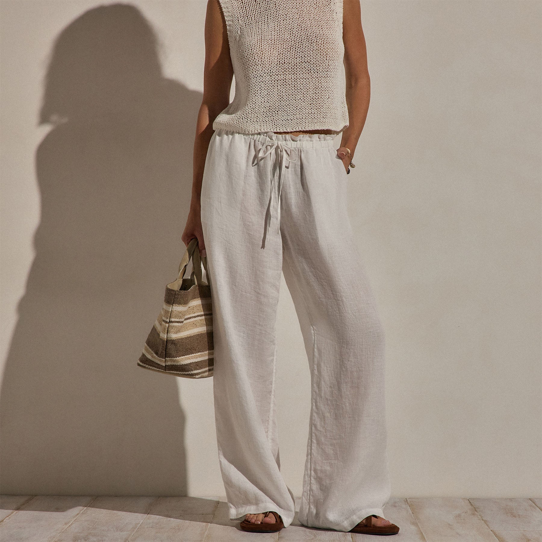 Linen Pant - White