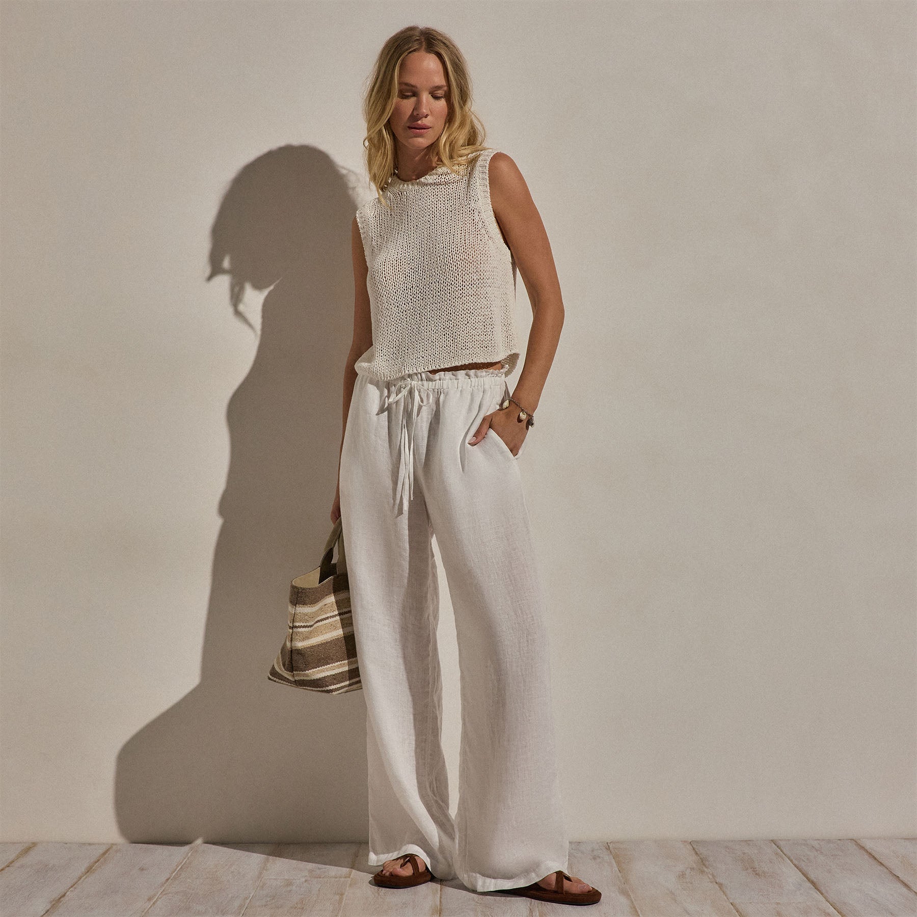 Linen Pant - White