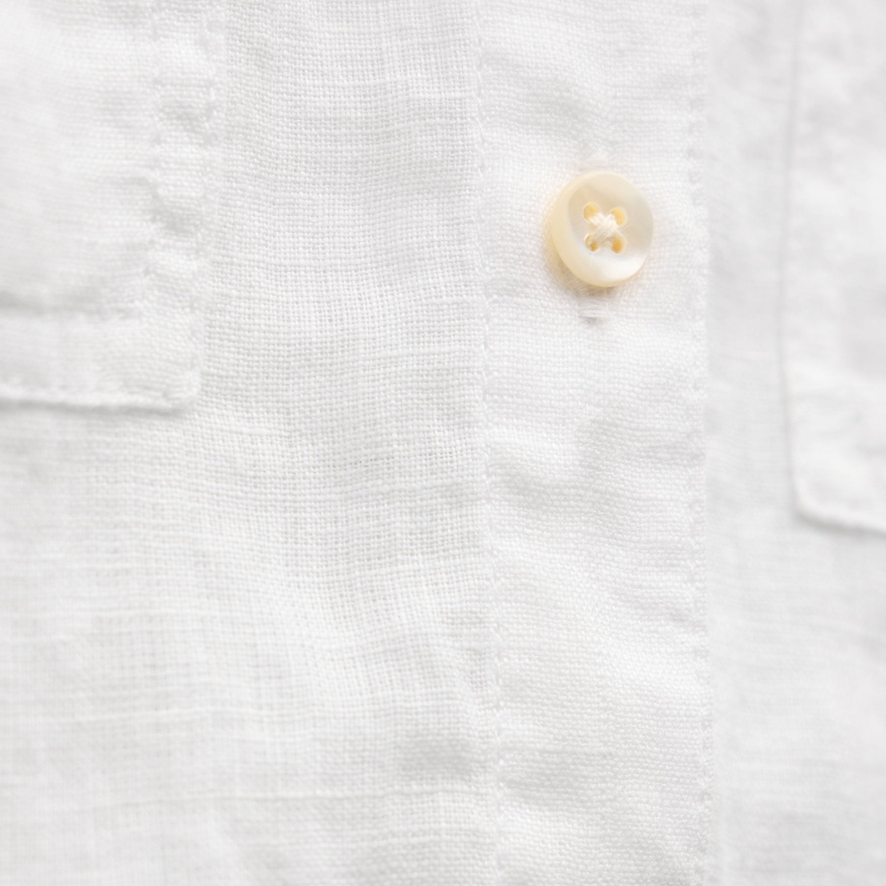 Linen Cropped Pocket Shirt - White