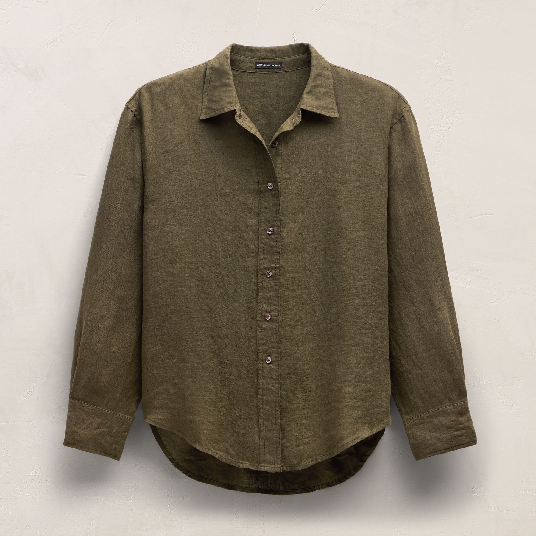 Linen Oversized Shirt - Army Green