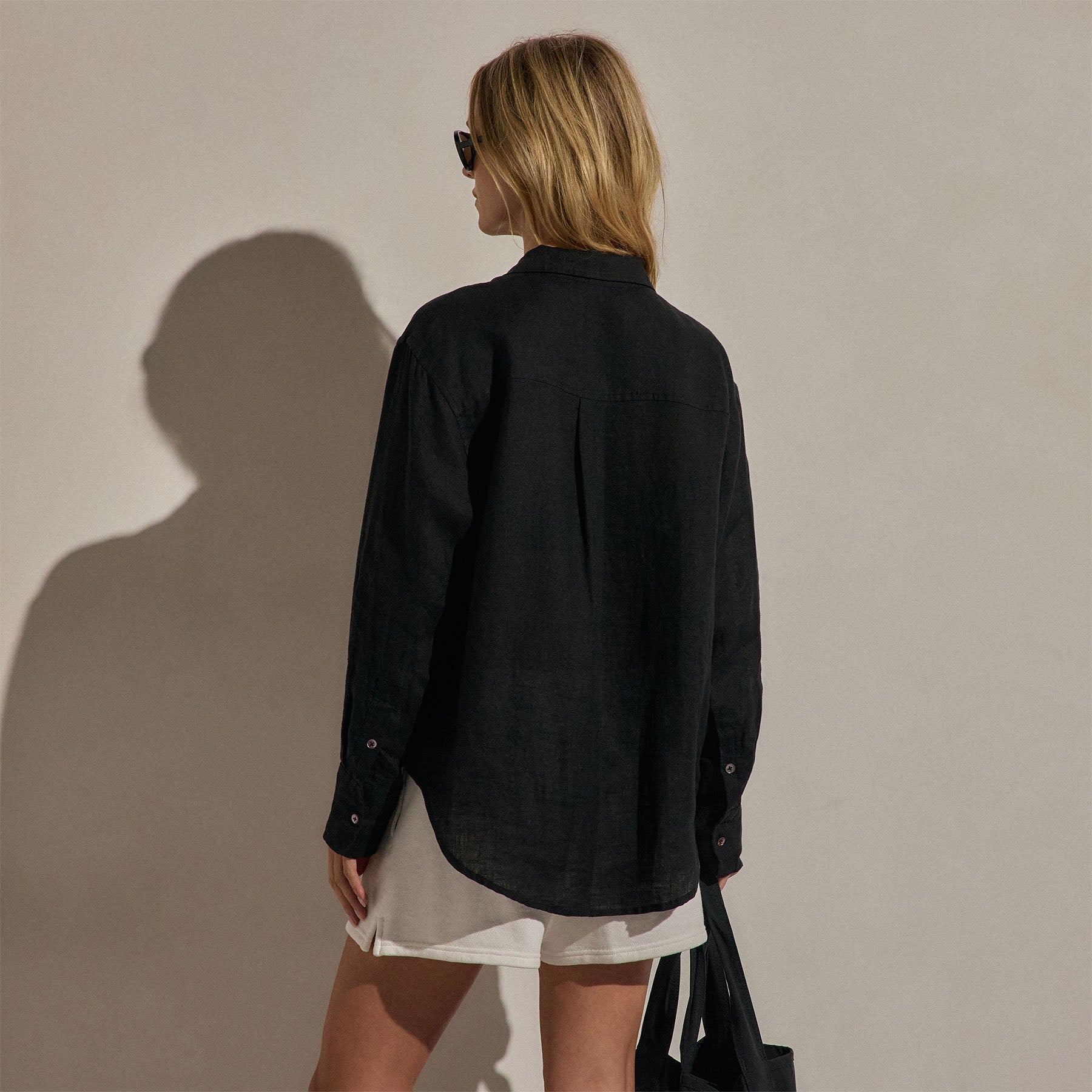 Linen Oversized Shirt - Black