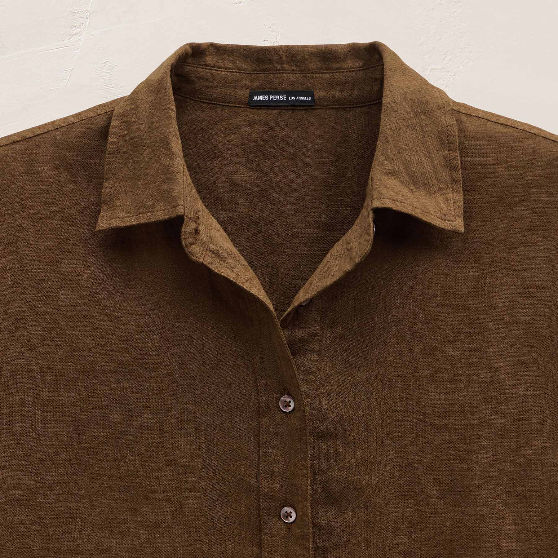 Linen Oversized Shirt - Cocoa
