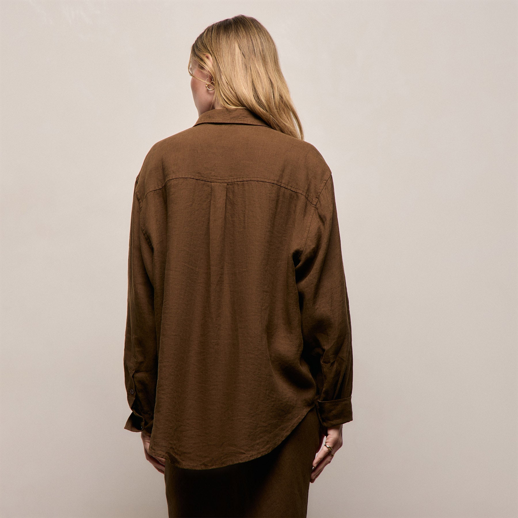 Linen Oversized Shirt - Cocoa