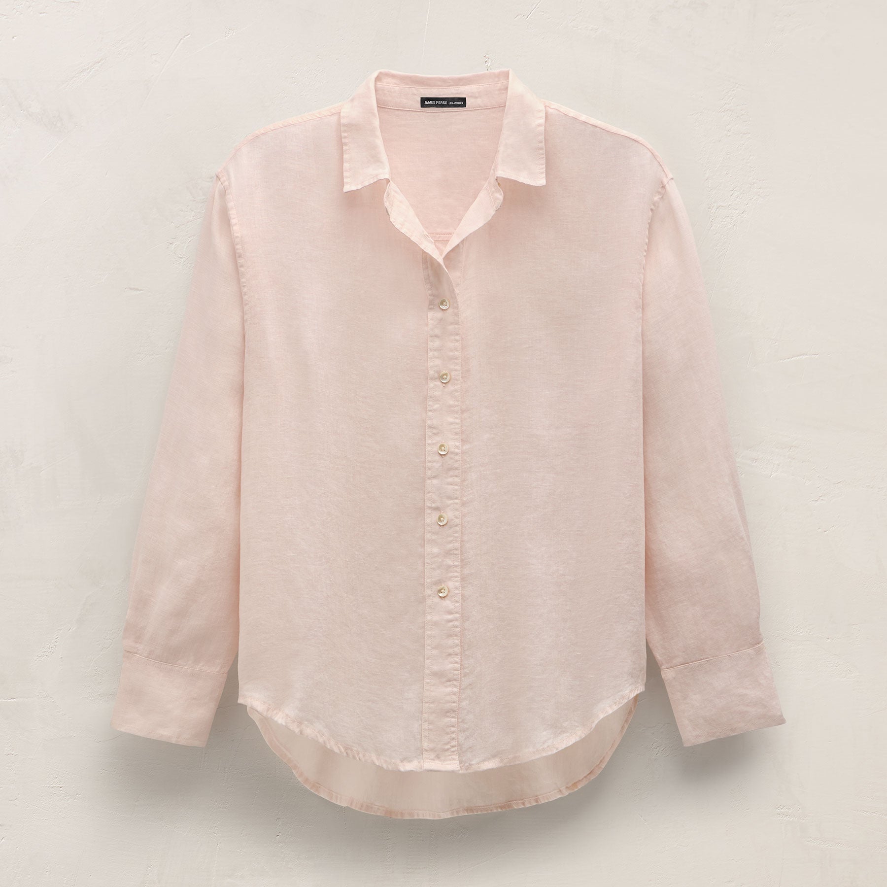 Linen Oversized Shirt - Light Rose Quartz