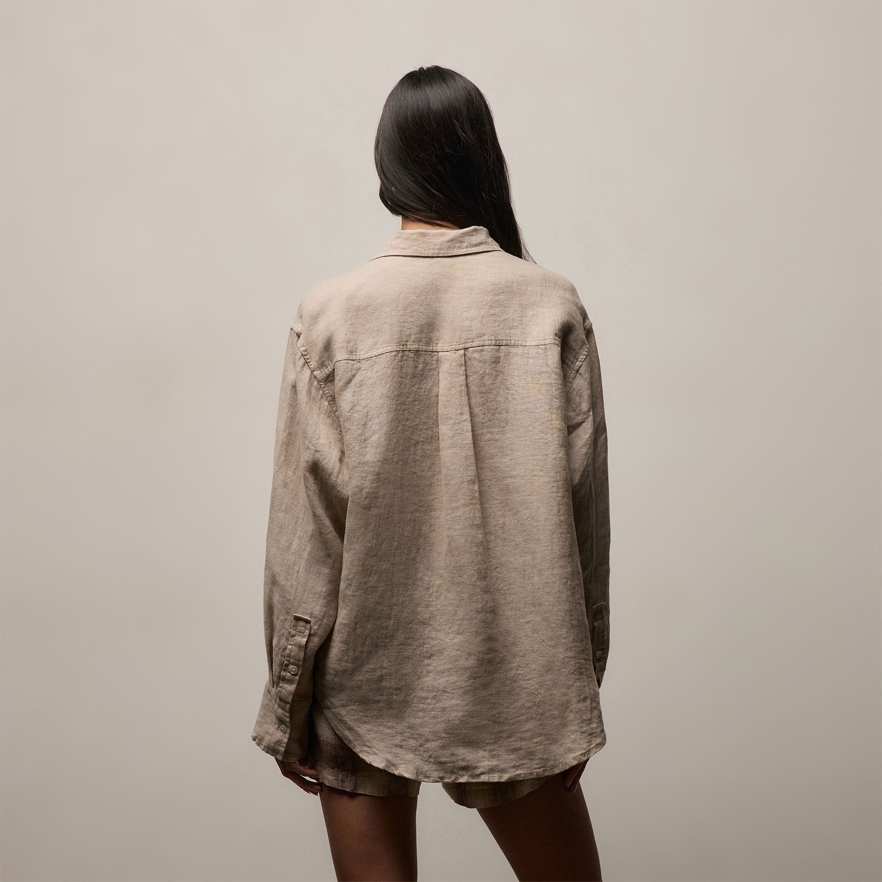 Linen Oversized Shirt - Stone