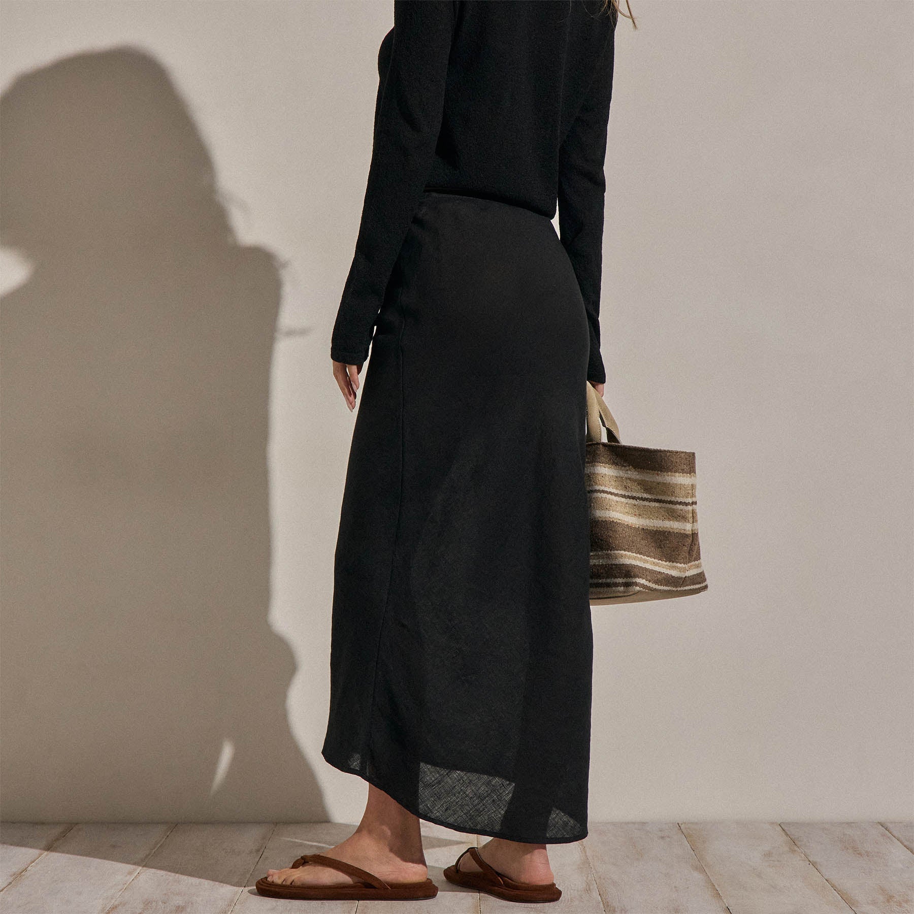 Linen Skirt - Black