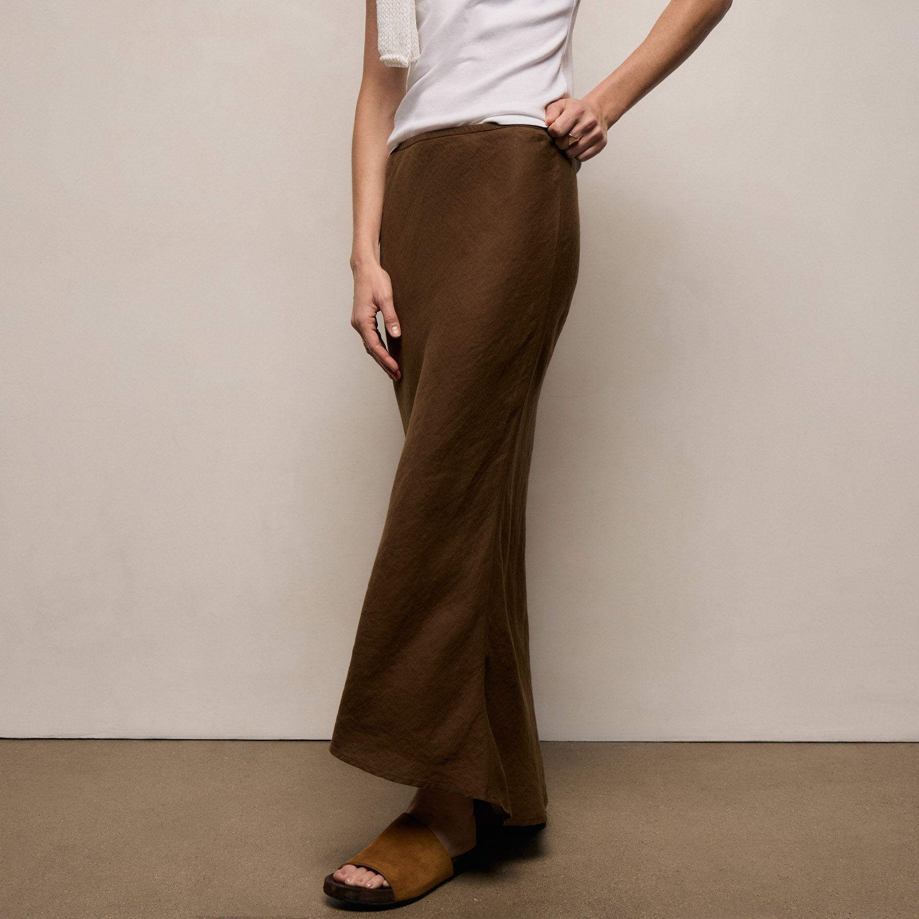 Linen Skirt - Cocoa