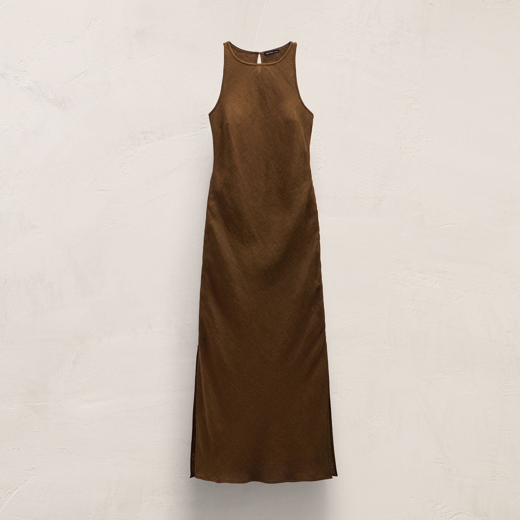 Linen Halter Maxi Dress - Cocoa